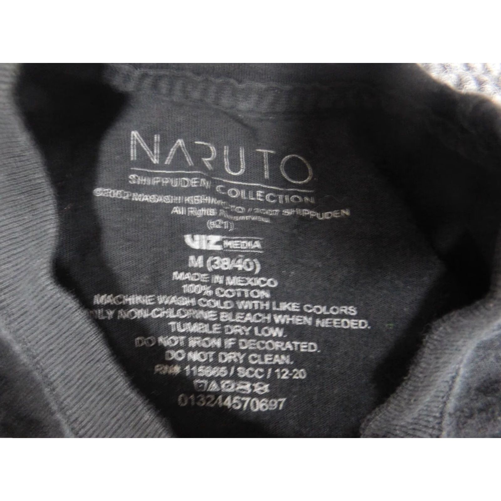 Vintage Naruto Mens Shirt M Black Short Sleeve Crew Neck Logo Knit Cotton T-Shirt Naruto Logo Graphic Shippuden Vintage No Size US M / EU 48-50 / 2 - 7 Thumbnail