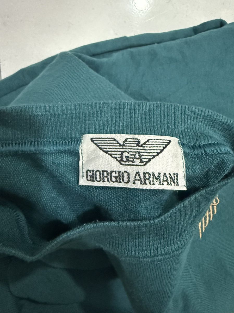 Giorgio Armani Vintage Georgio Armani Turquoise Big Logo Sweatshirt Size US L / EU 52-54 / 3 - 6 Thumbnail