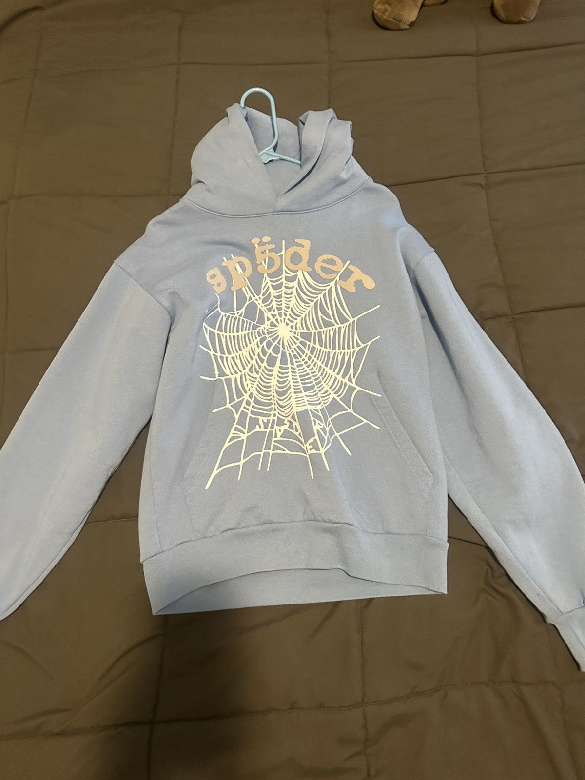 Sp5der Small Dusty Blue Sp5der Hoodie Size US S / EU 44-46 / 1 - 1 Thumbnail