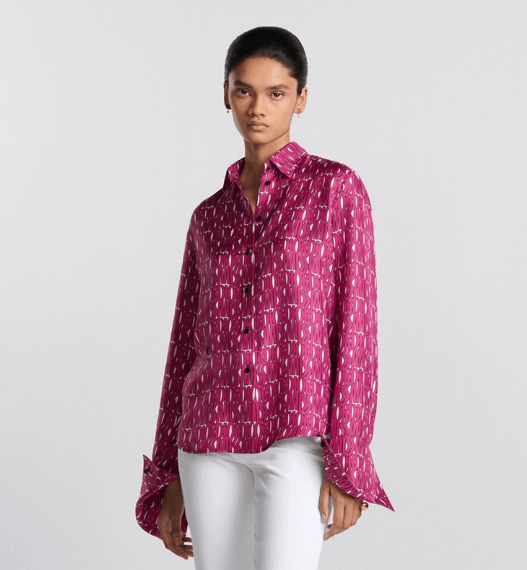 Dior o1w1db11225 451B28 Blouse in Fuchsia/White Size XL / US 12-14 / IT 48-50 - 4 Thumbnail