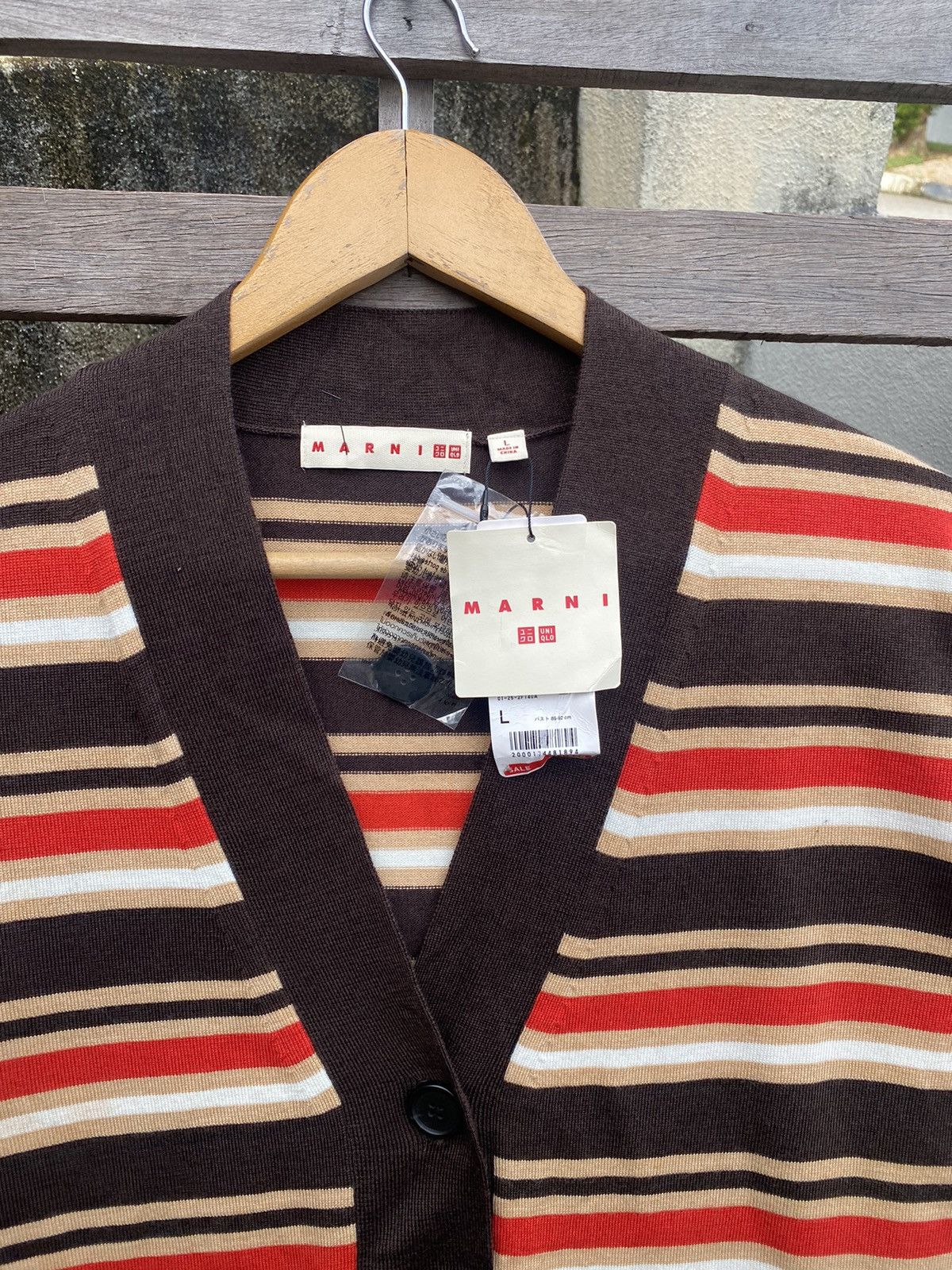 Marni × Uniqlo Uniqlo x Marni Blend Striped Sweater Cardigan Size US L / EU 52-54 / 3 - 9 Thumbnail