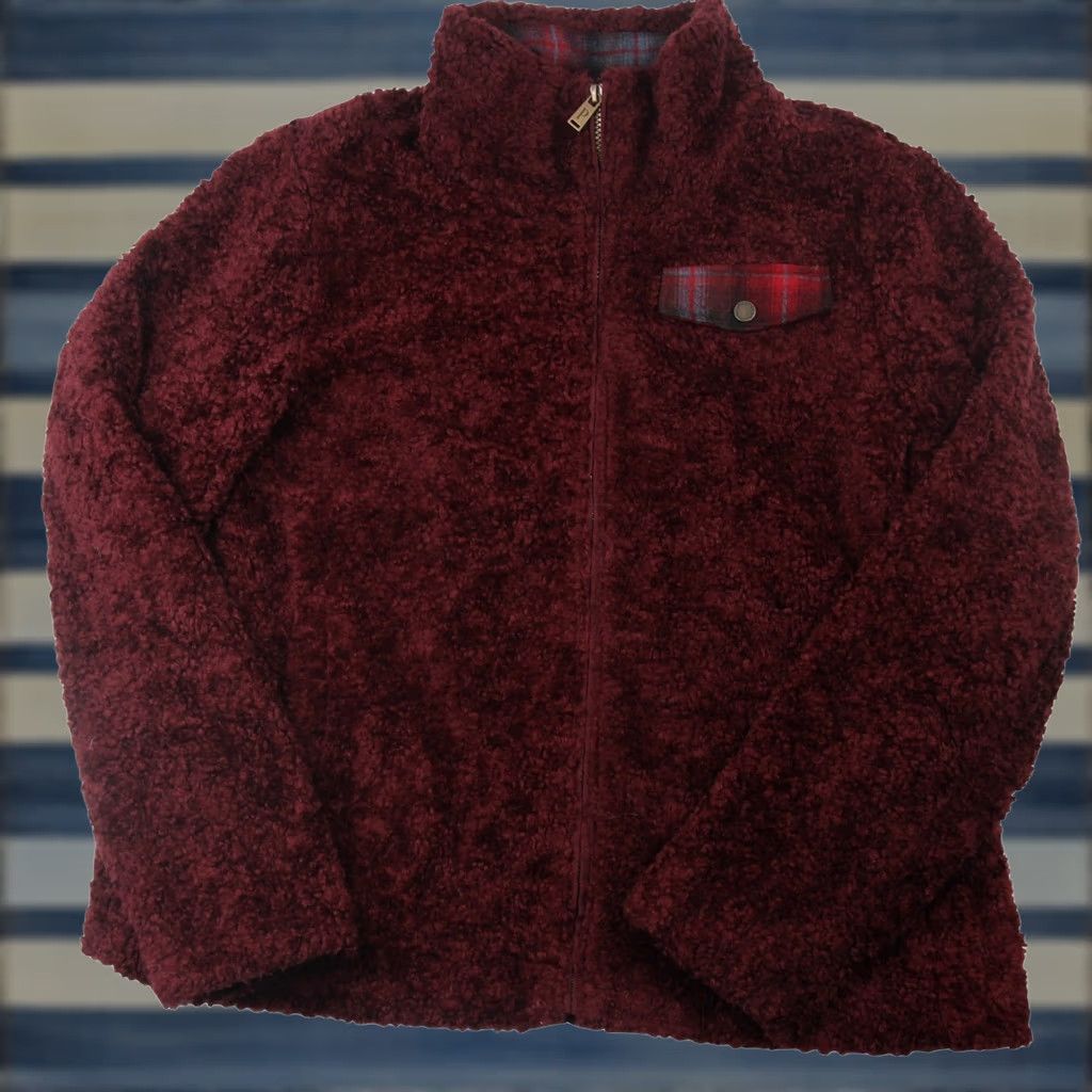 Pendleton Pendleton Womens XL Deep Pile Jacket Maroon Size XL / US 12-14 / IT 48-50 - 1 Thumbnail