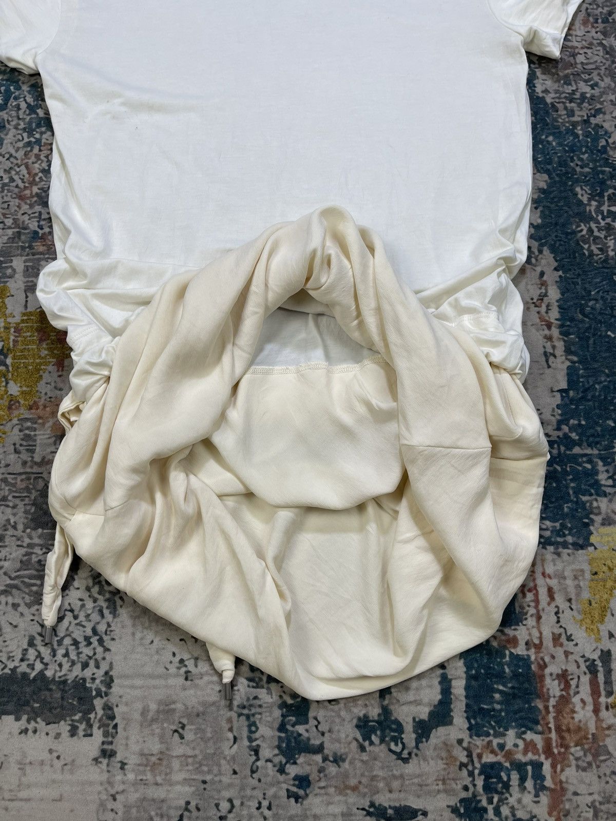 Brunello Cucinelli Brunello Cucinelli White Ruched Drawstring Mini Dress Size M / US 6-8 / IT 42-44 - 11 Thumbnail