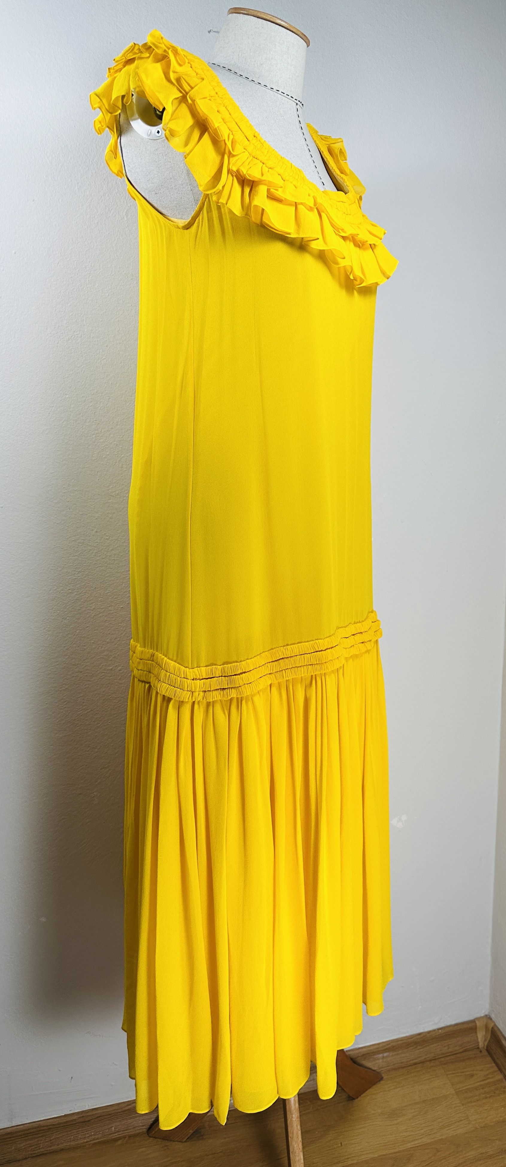 Opening Ceremony Chiffon Ruffle Maxi Dress - Racer Yellow Size XS / US 0-2 / IT 36-38 - 3 Thumbnail