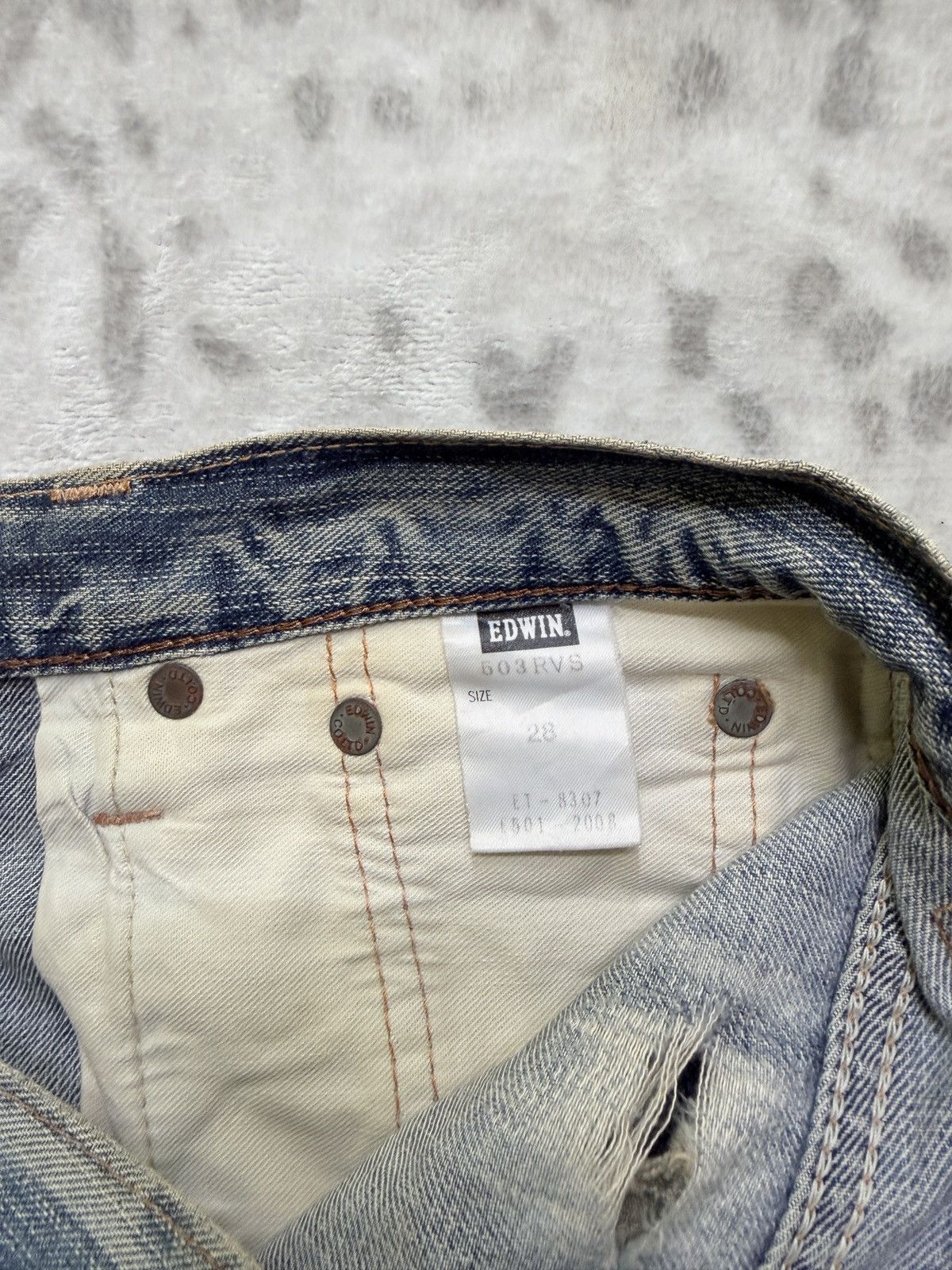 Edwin Edwin 503 Thrashed Mud Wash Jeans Extreme Distressed Denim Size US 28 / EU 44 - 14 Thumbnail