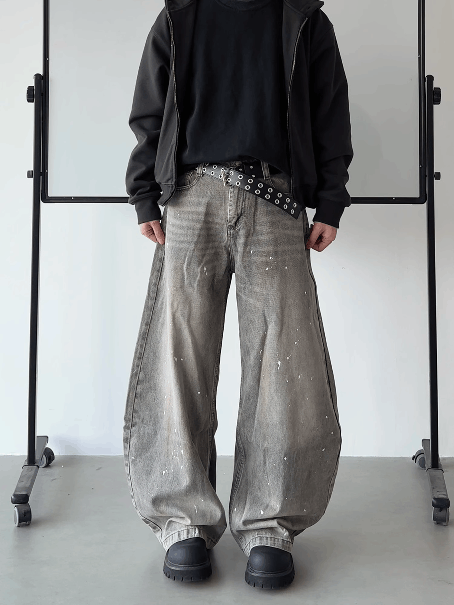 Paint Splatter Wide Leg Jeans