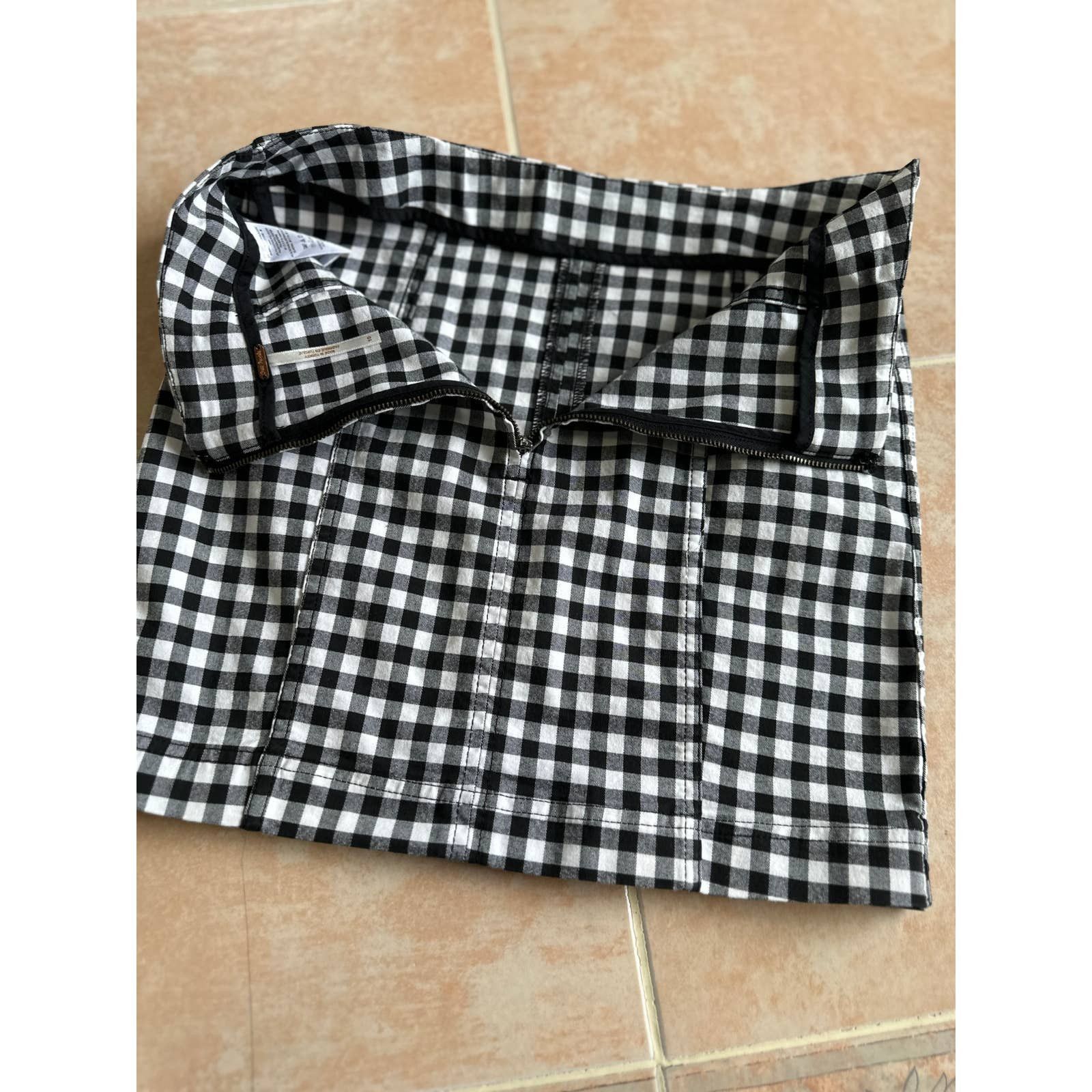 Free People Free People Modern Femme Gingham Stretch Mini Skirt size 10 Size 32" / US 10 / IT 46 - 5 Thumbnail