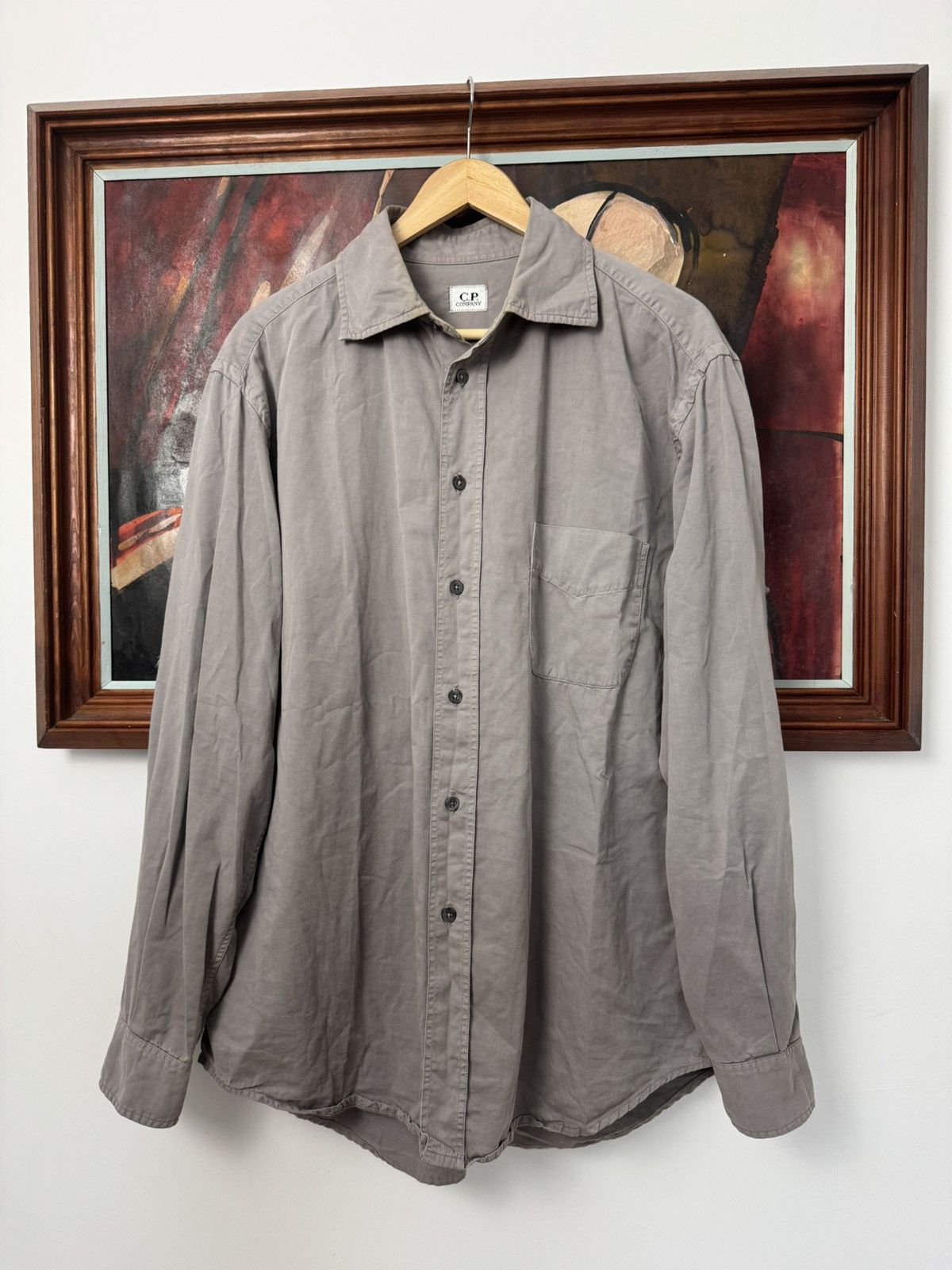 Vintage C.P Company Button Up Shirt Casual Gray 90s Rare