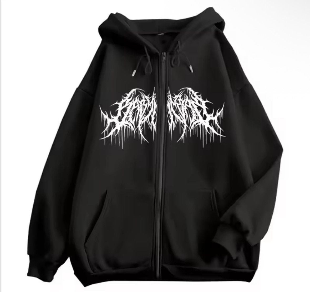Other Retro Y2K Graffiti Letter Hip Hop Zip Hoodies Punk Jacket Size US M / EU 48-50 / 2 - 3 Thumbnail