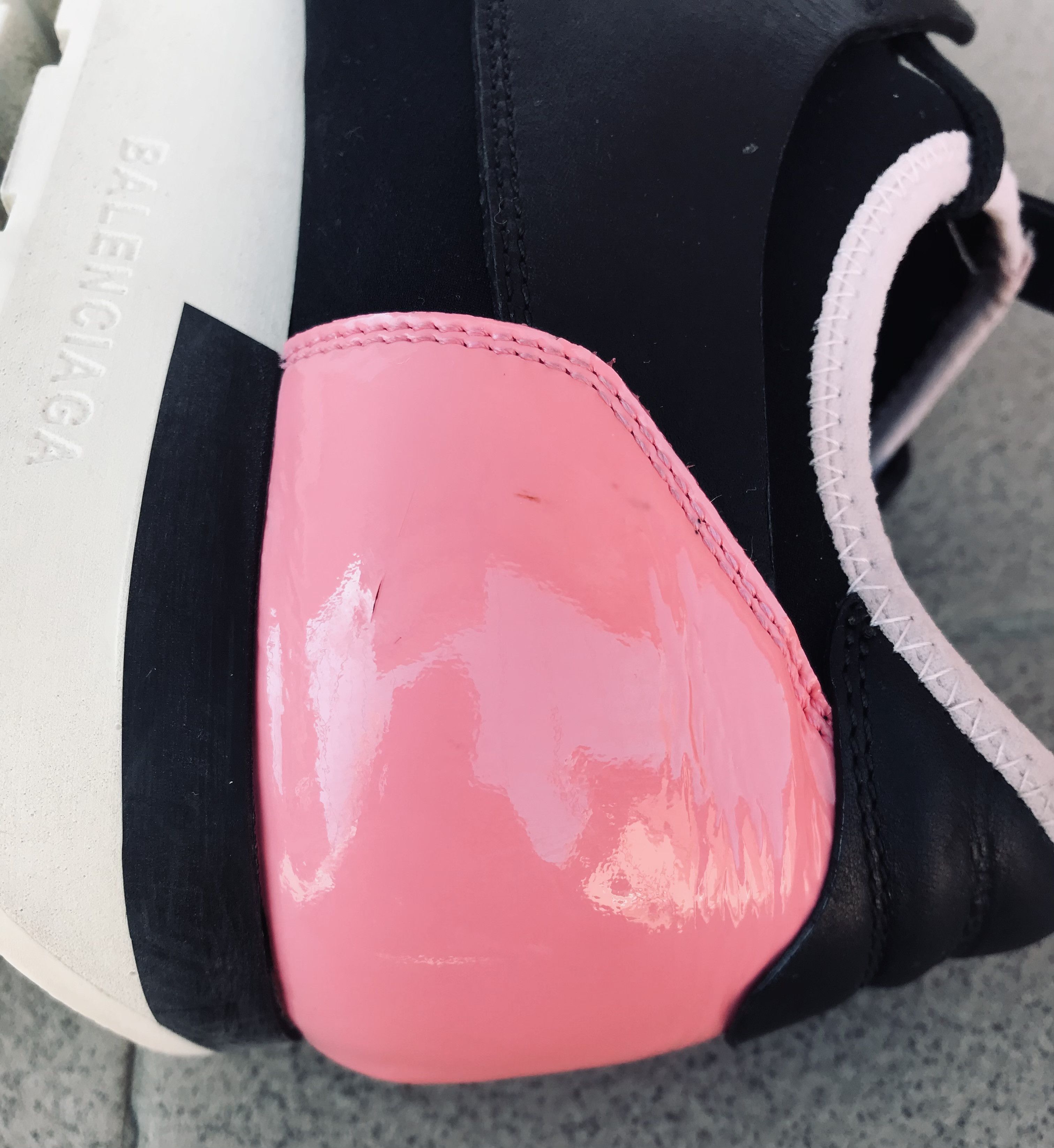 Balenciaga Balenciaga Black Pink Leather Mesh Race Runner Sneakers Size US 6 / IT 36 - 11 Thumbnail