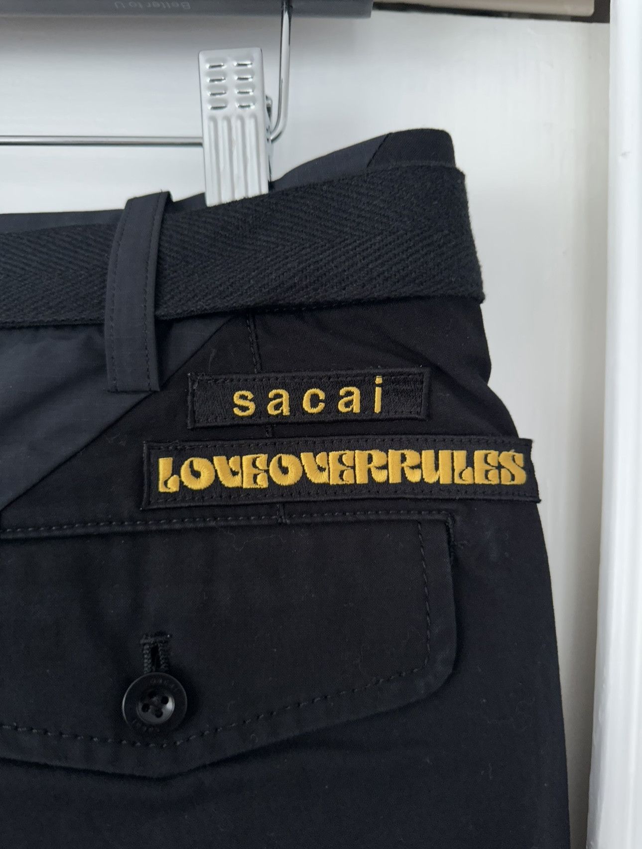 Sacai LOVEOVERRULES Hank Willis Thomas Solid Mix Cargo Pants Size US 32 / EU 48 - 3 Thumbnail
