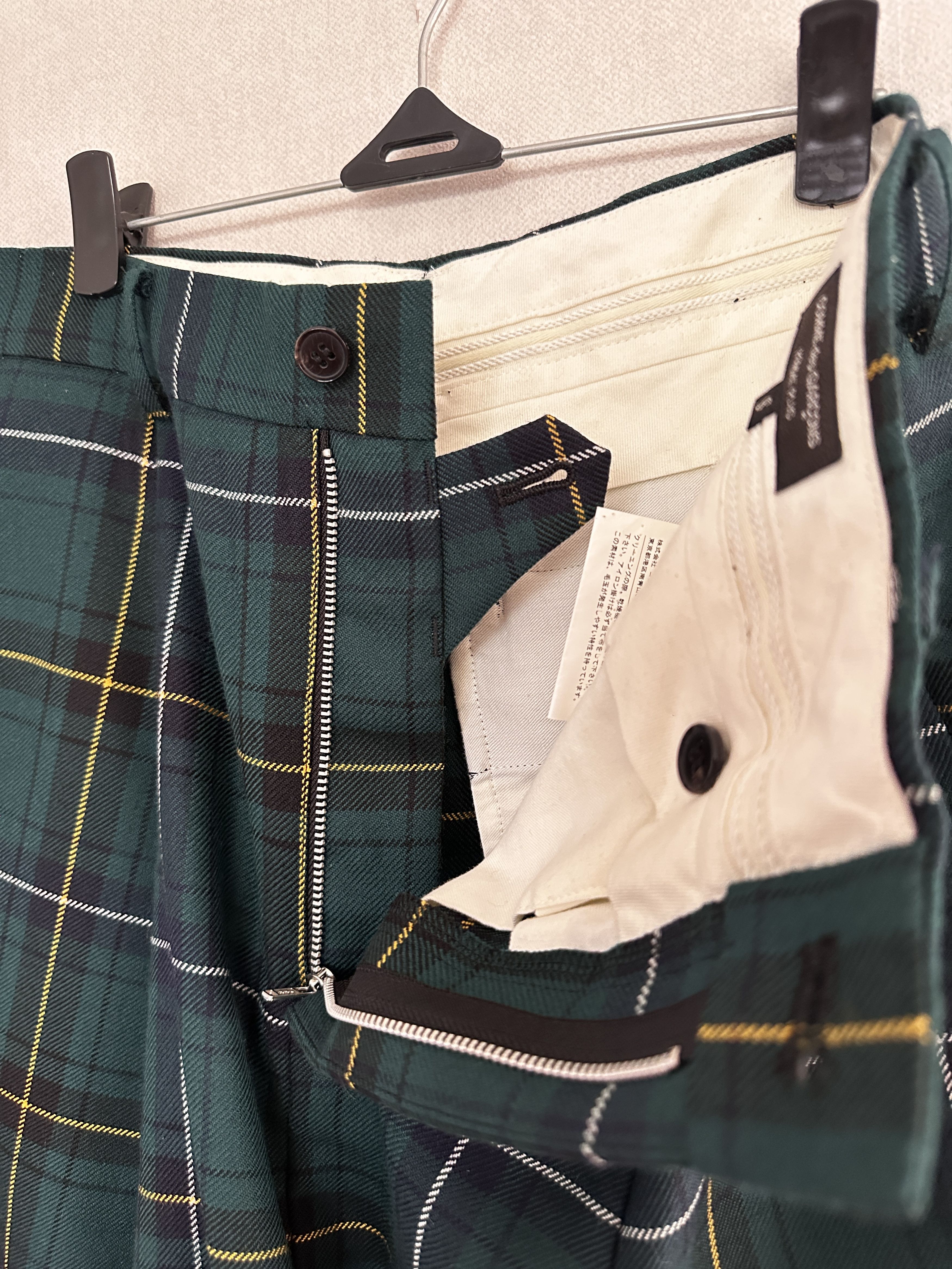 Comme des Garcons Homme Plus COMME des GARÇONS Homme Plus 2014 Green Plaid Drop Crotch Size US 28 / EU 44 - 6 Thumbnail