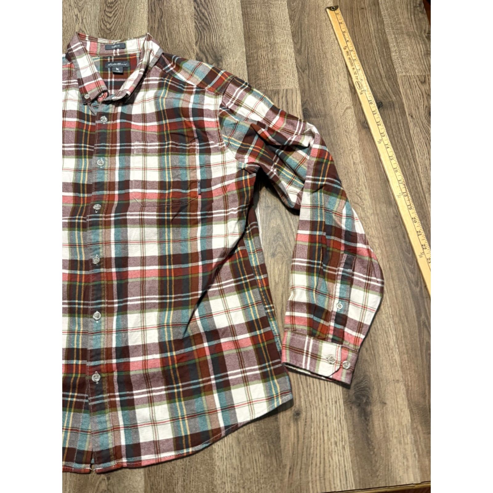 Eddie Bauer Eddie Bauer Shirt Men XL Plaid Long Sleeve Button Up Green Red White Yellow Collared Pocketed Casual/Classic Mens Size US XL / EU 56 / 4 - 4 Thumbnail