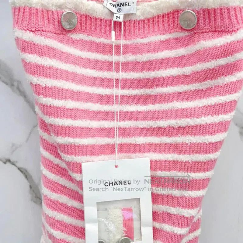 Chanel Chanel Pink Striped Wool Blend Dress . Size S / US 4 / IT 40 - 5 Thumbnail