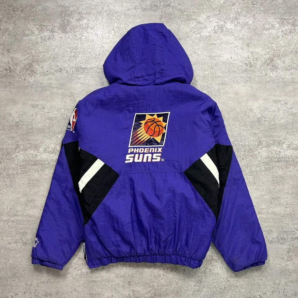 NBA × Starter × Vintage PHOENIX SUNS STARTER AUTHENTICS PUFFER JACKET HOODIE YOUTH Size US XL / EU 56 / 4 - 1 Thumbnail
