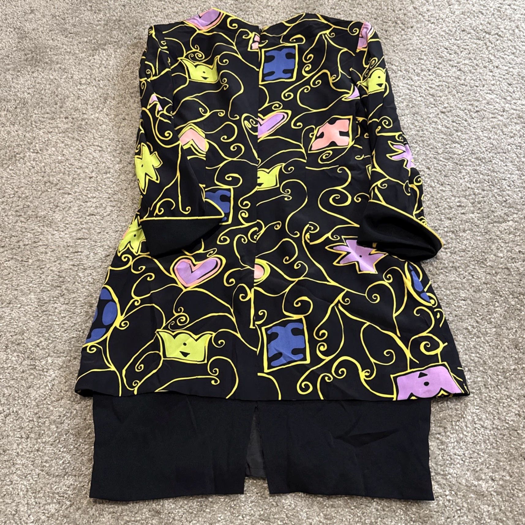 Vintage VINTAGE Kathryn Dianos Geometric Abstract Black Gold Women’s 14 Dress Pencil Midi Dress Geometric Pattern Womens Size XL / US 12-14 / IT 48-50 - 8 Thumbnail
