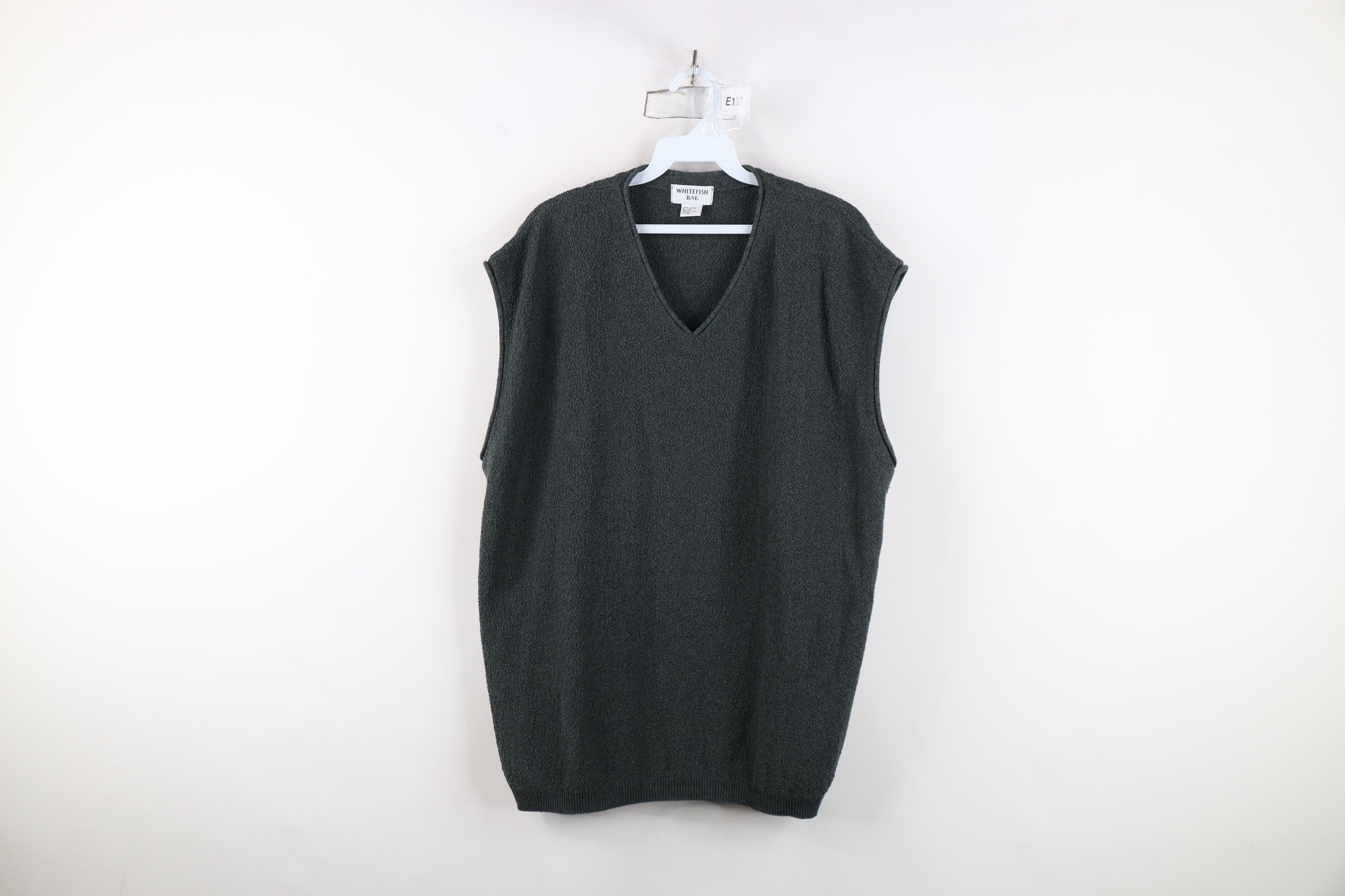 Vintage Vintage 90s Streetwear Blank Textured Knit Sweater Vest USA Size US XL / EU 56 / 4 - 1 Thumbnail