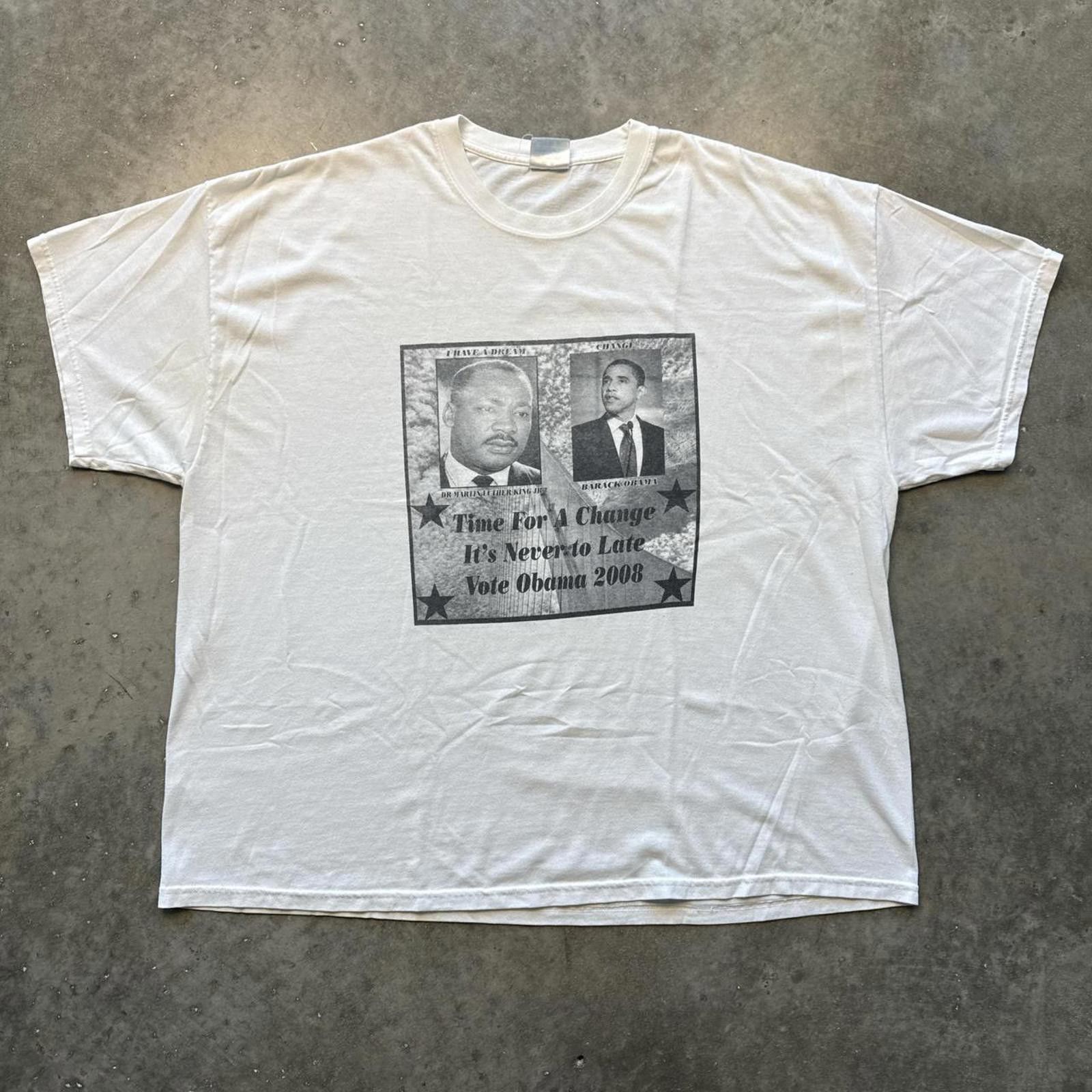 Other Obama & Martin Luther King Vintage Y2k 2008 Faded T-Shirt Size US XXL / EU 58 / 5 - 1 Thumbnail