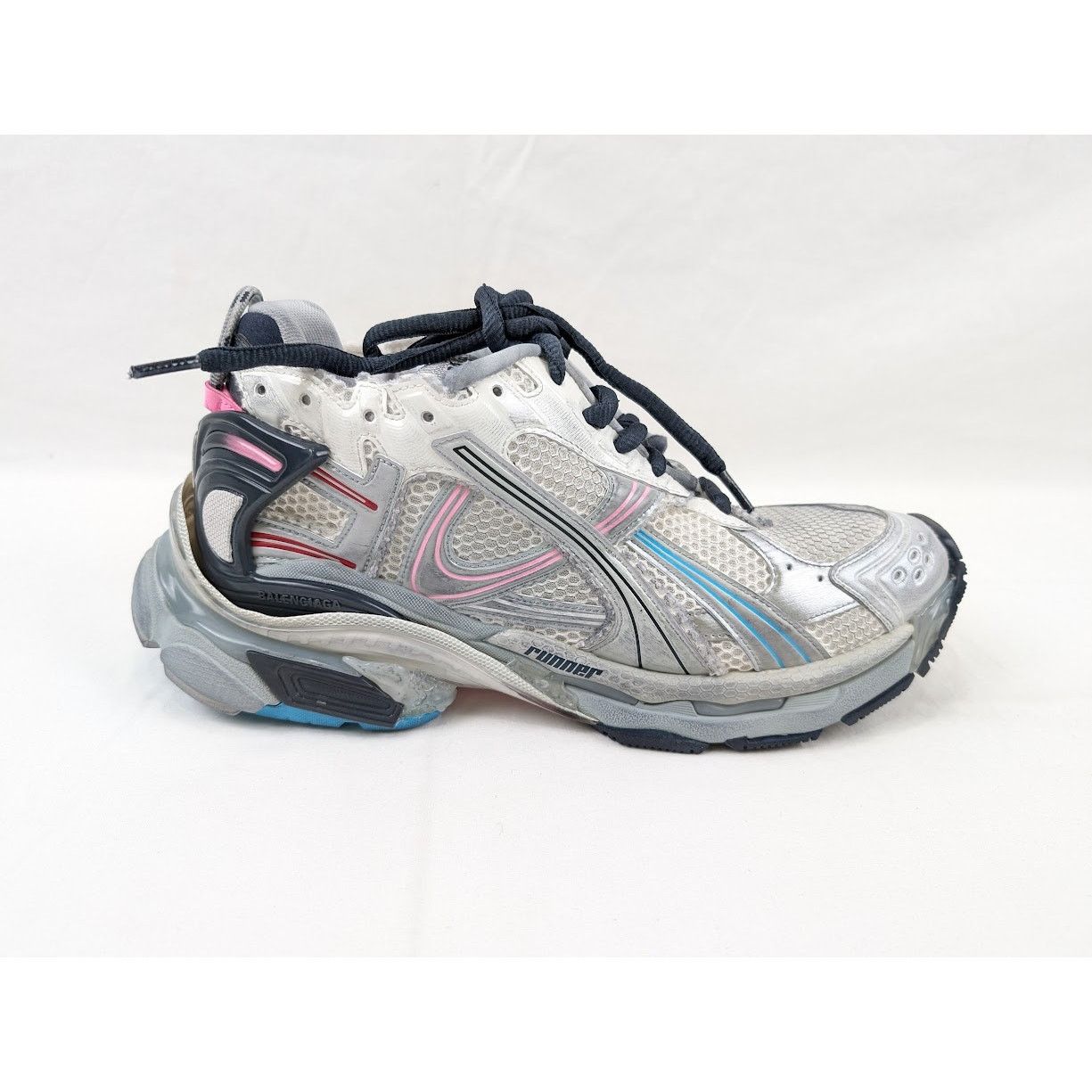 Balenciaga o1rshd1 Mesh Rubber Runners in Eggsh/Grey/Pink/Blue Size US 12 / EU 45 - 1 Thumbnail