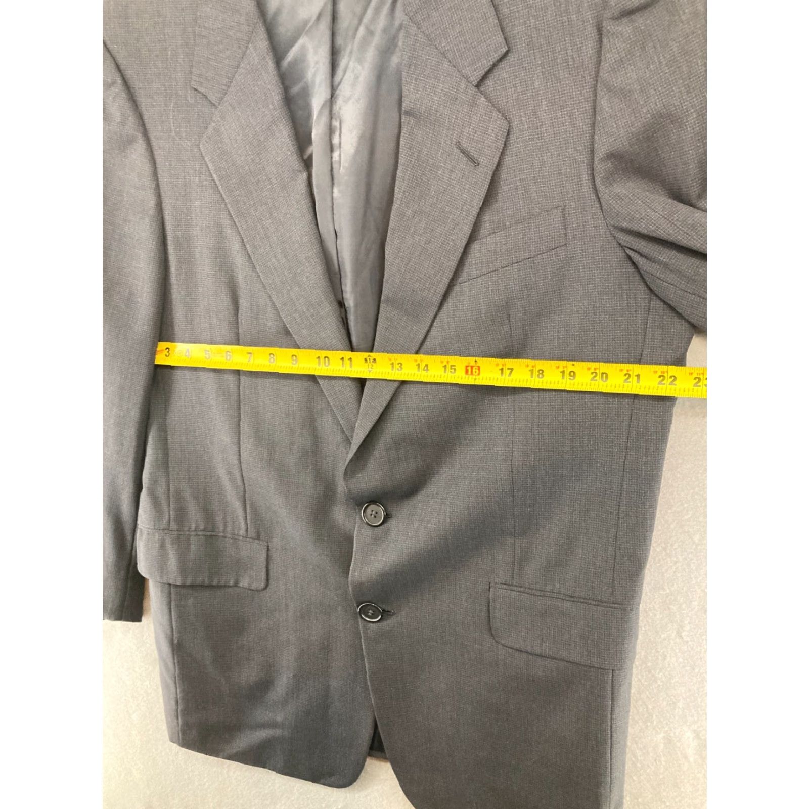 Avenue Hickey Freeman Suit Jacket Mens Gray Wool Check 44 Long Size 44R - 2 Thumbnail