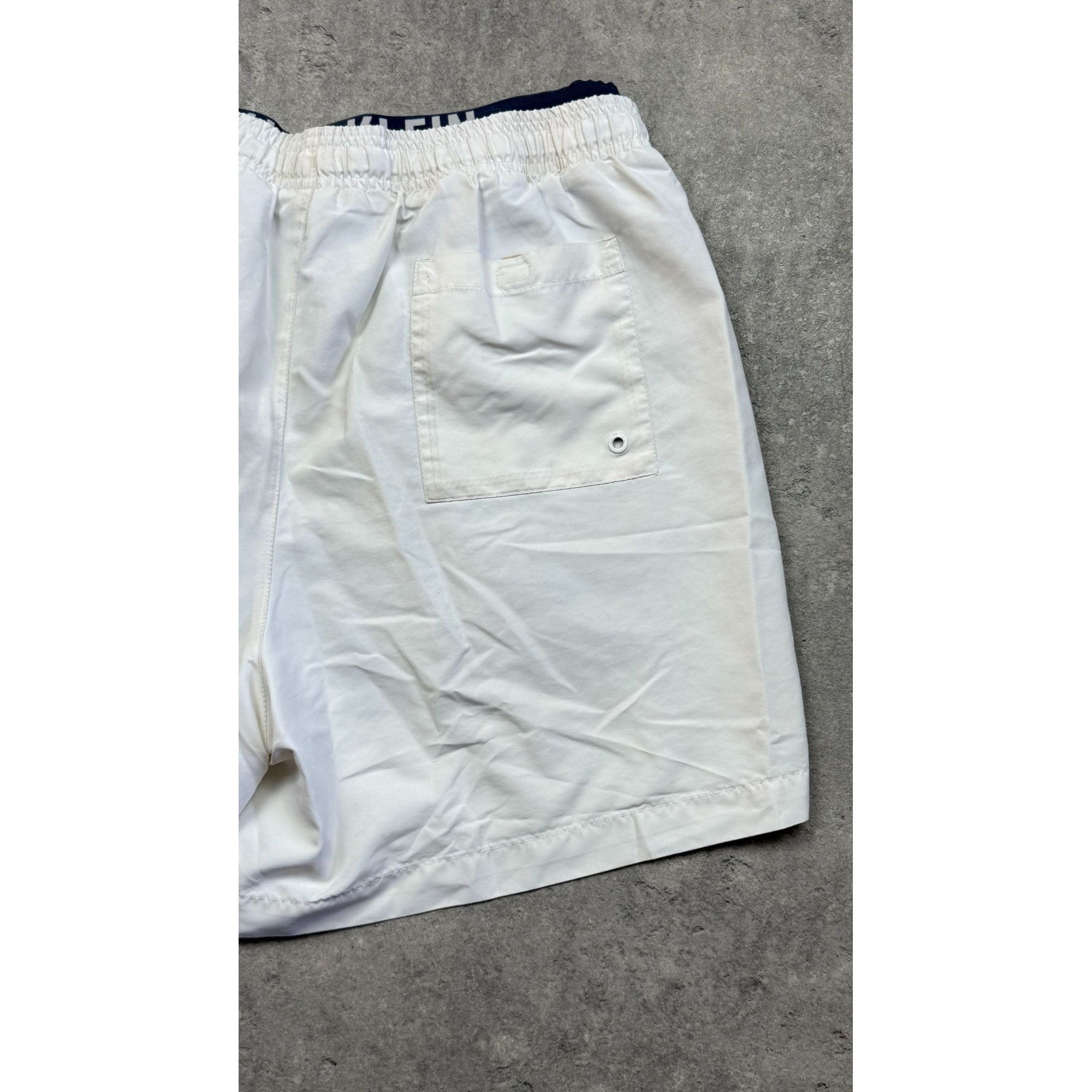 Calvin Klein CALVIN KLEIN Men's Double Waistband Swim Shorts – White – Si Size US 36 / EU 52 - 4 Thumbnail