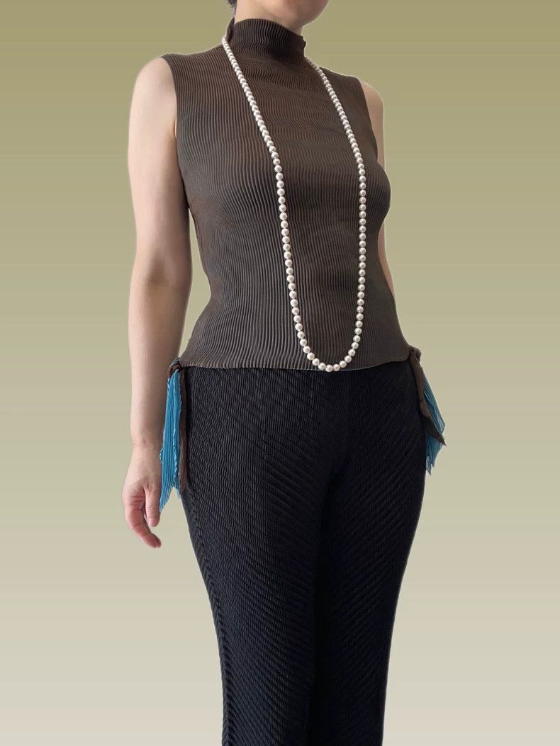 Issey Miyake Issey Miyake size:2 Coffee-colored double-layered chiffon Size S / US 4 / IT 40 - 3 Thumbnail
