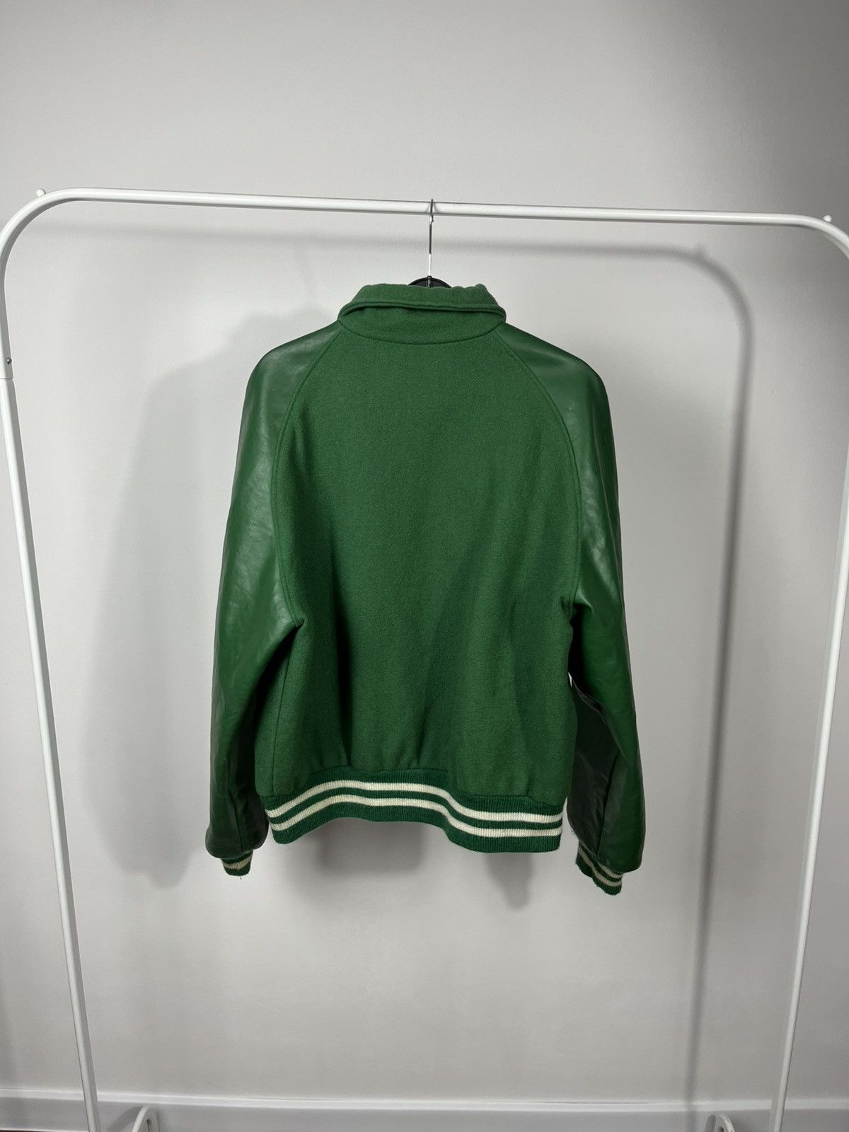 Other Vintage USA Varsity Jacket Green Wool Leather Size M Size US M / EU 48-50 / 2 - 14 Thumbnail