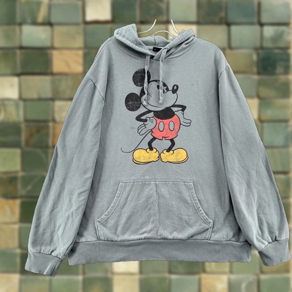Disney Disney Mickey Mouse Hoodie Men XXL Blue Gray Travel Retro 90s Comfort Streetwear Shirt Size US XXL / EU 58 / 5 - 1 Thumbnail