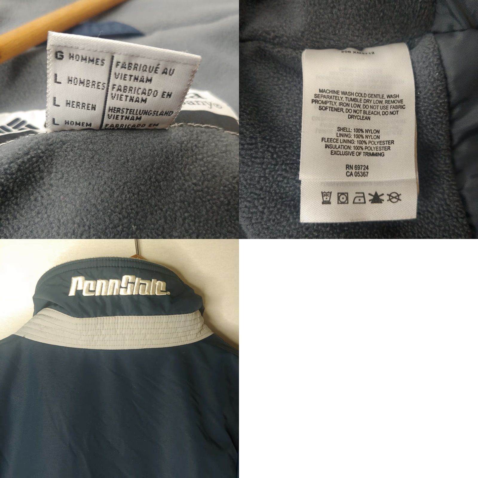 Vintage PENN STATE Columbia Sportswear Jacket L Men Blue Nylon Fleece Lined Zip Embroidered Parka Winter Size US L / EU 52-54 / 3 - 8 Thumbnail