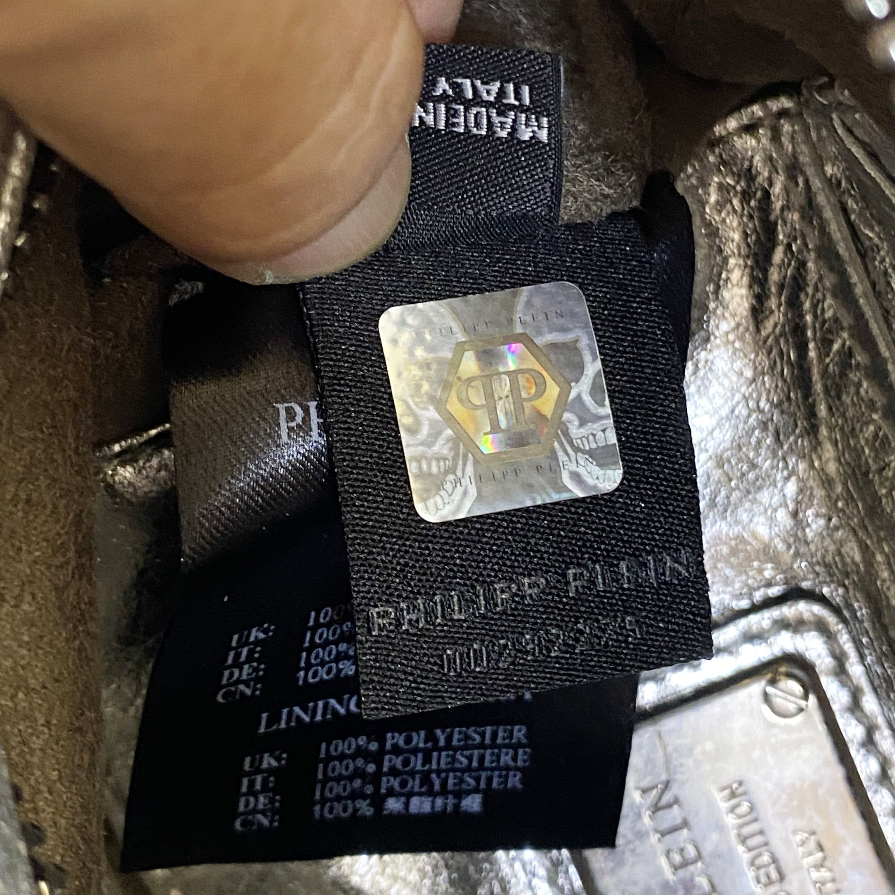 Philipp Plein Mini Cornelia Silver Crystal Studded Skull Leather Backpack Size ONE SIZE - 14 Thumbnail