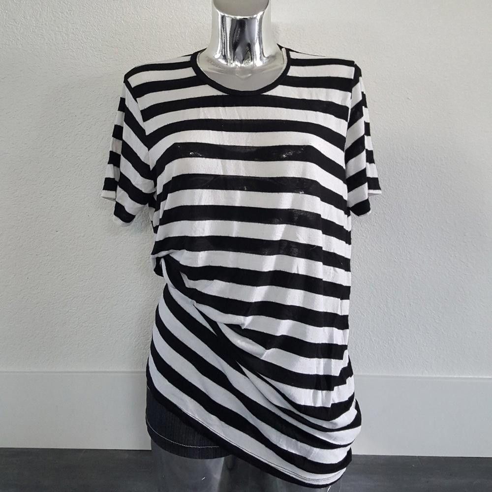 Designer White Black Bold Stripe Luana Melville Sleeve Size ONE SIZE - 1 Thumbnail