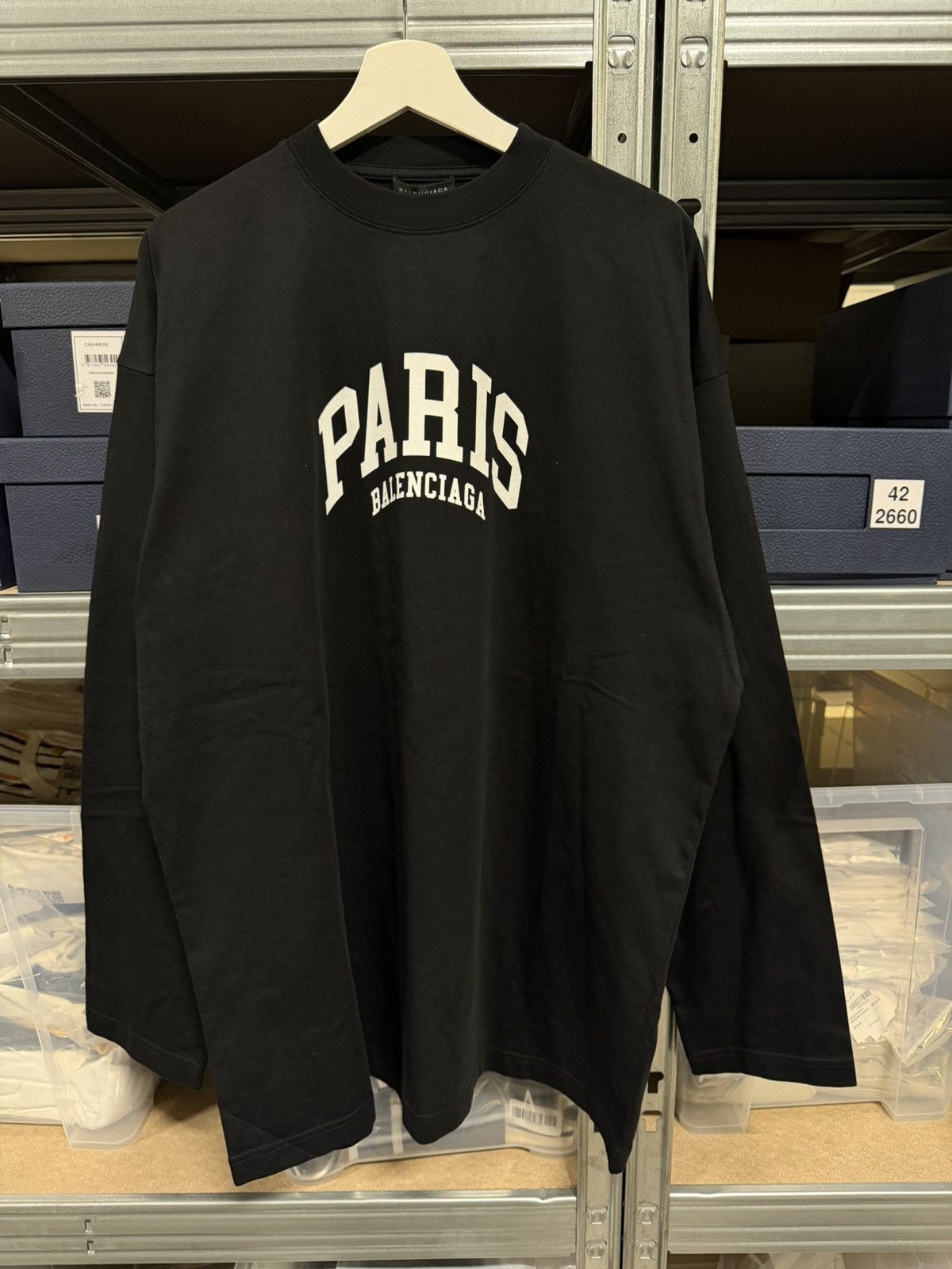 Balenciaga Balenciaga Paris Long Sleeve T-Shirt NEW 850$ Size US XL / EU 56 / 4 - 1 Thumbnail