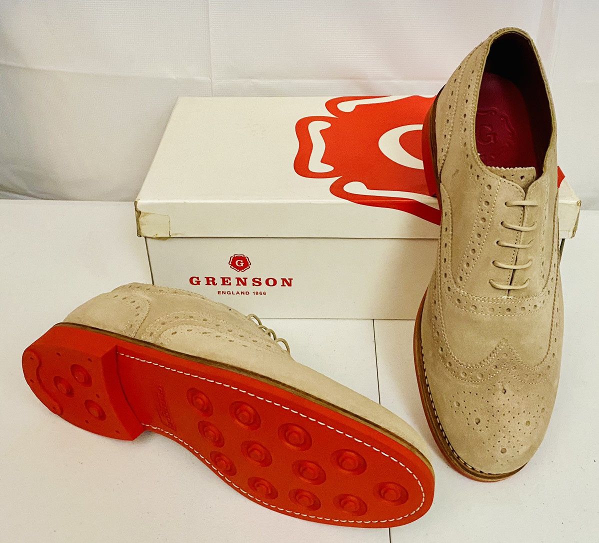 Grenson GRENSON Stanley Brown Suede Leather Firewalk Brogue 11.5 New Size US 11.5 / EU 44-45 - 5 Thumbnail