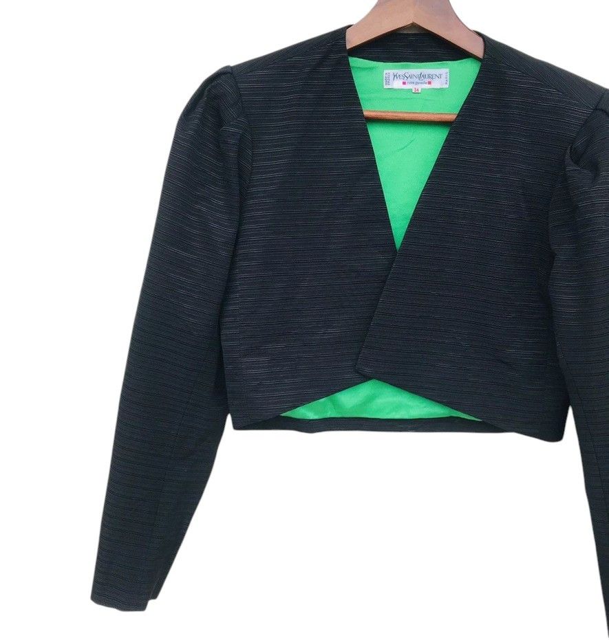 Yves Saint Laurent Rare 80s Vintage Yves Saint Laurent Cropped Bolero Jacket Size XS / US 0-2 / IT 36-38 - 4 Thumbnail