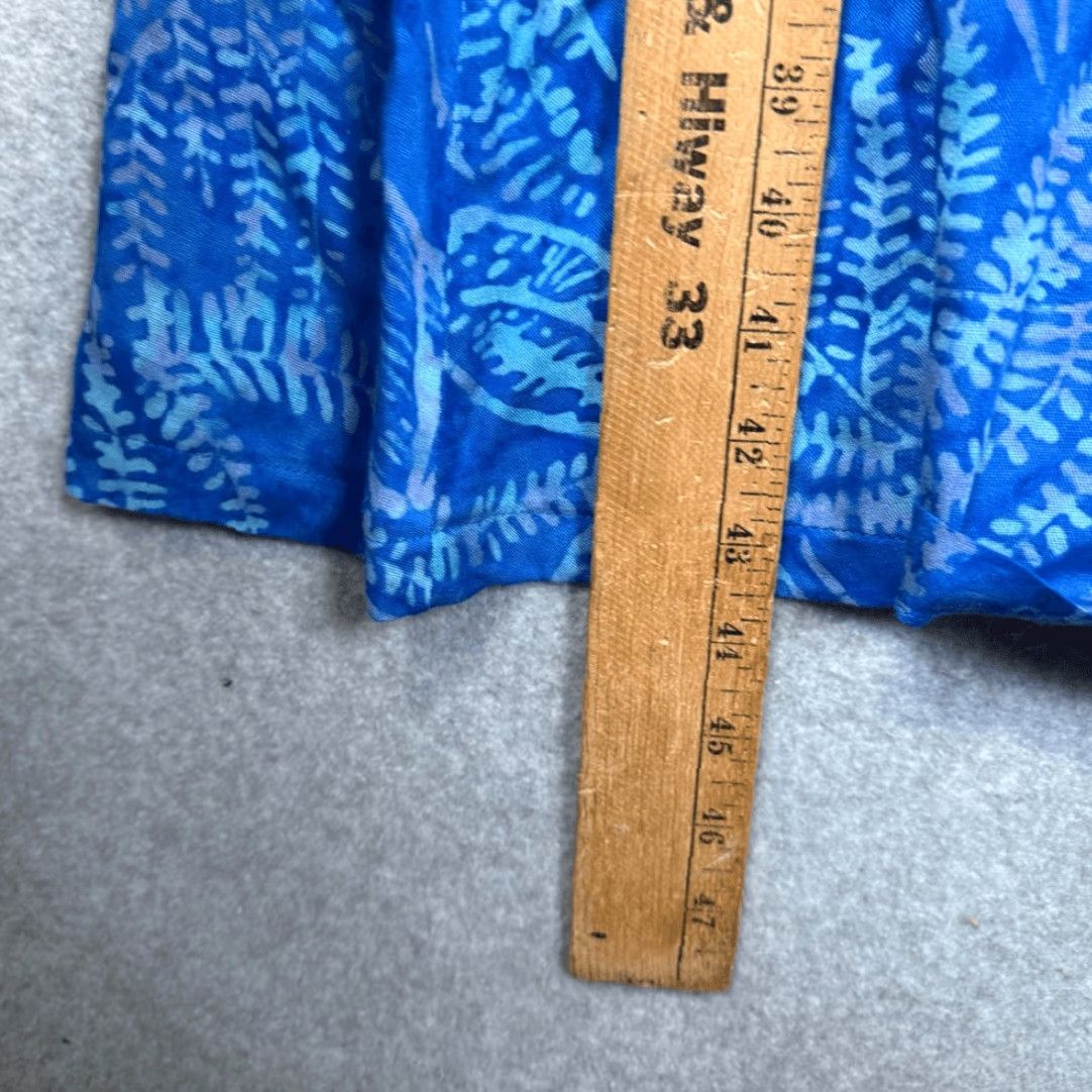 Soft Surroundings Soft Surroundings Dress Womens Medium Blue Batik Floral Cold Shoulder Knee Length A-Line Shirt? Size M / US 6-8 / IT 42-44 - 7 Thumbnail