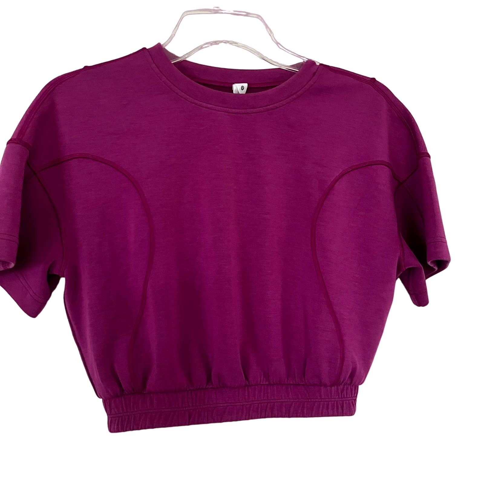Lululemon Lululemon Athletica Softstreme Gathered T-Shirt Magenta Size XS / US 0-2 / IT 36-38 - 2 Thumbnail