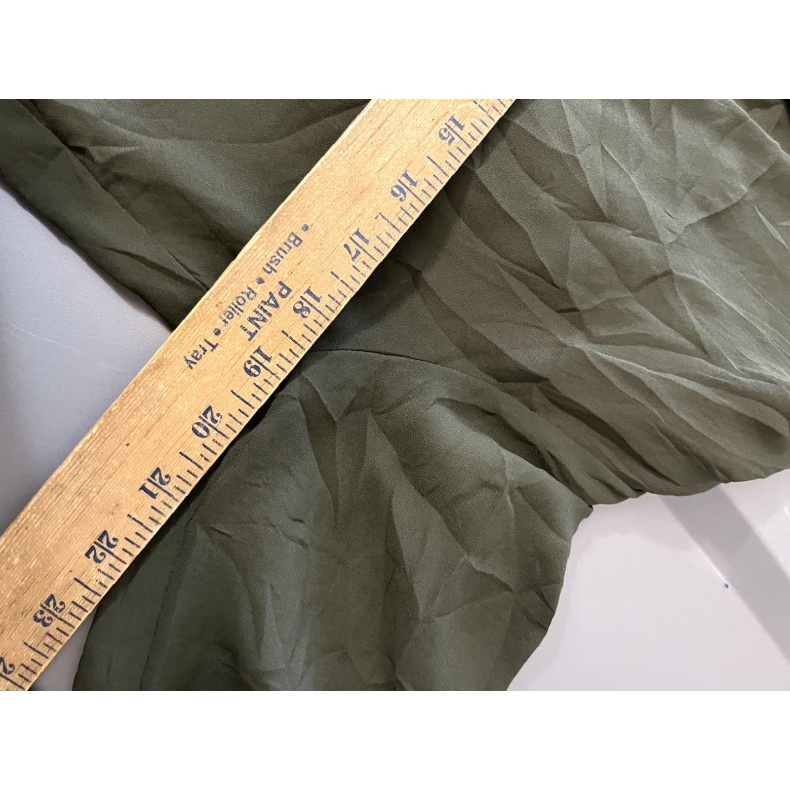 H&M VINTAGE H&M Women's Button-Up Shirt Long Sleeve Fitted Collared Lightweight Solid Green Size 6 Size M / US 6-8 / IT 42-44 - 5 Thumbnail