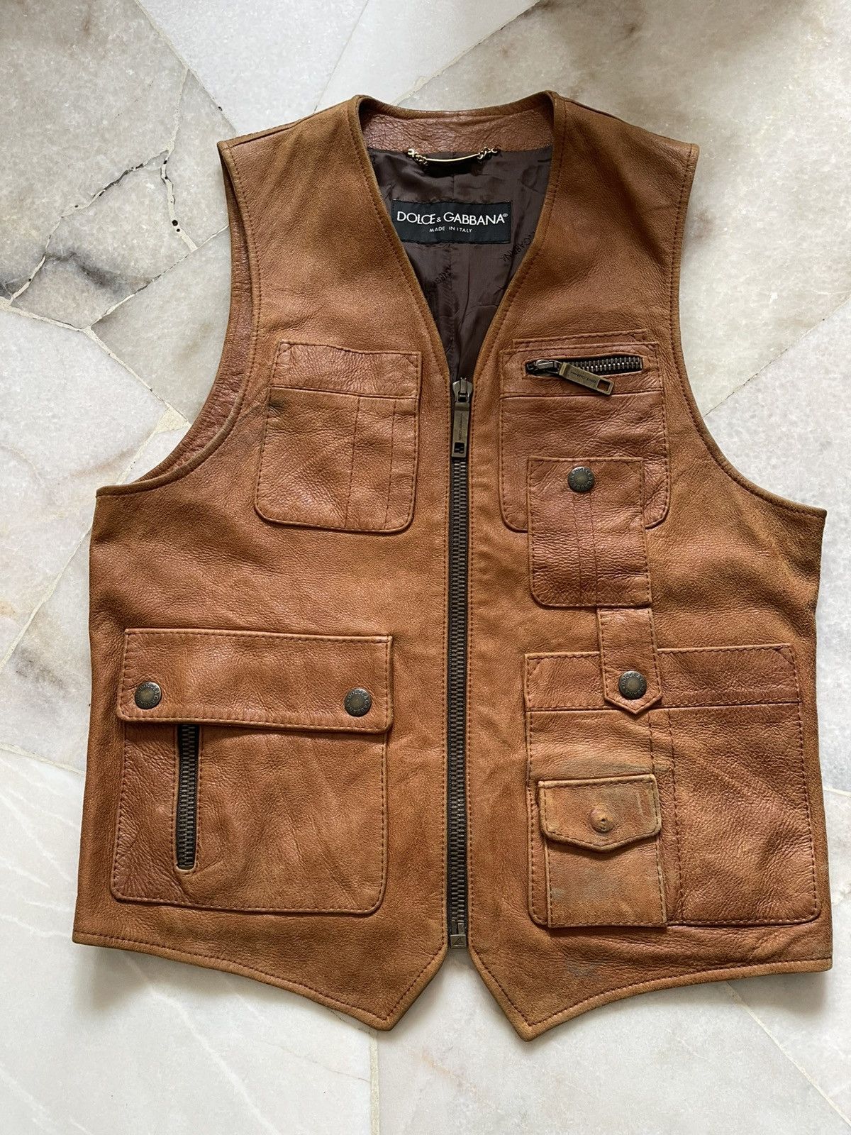 Dolce & Gabbana 2000s Dolce & Gabbana Leather Vest Size US S / EU 44-46 / 1 - 9 Thumbnail
