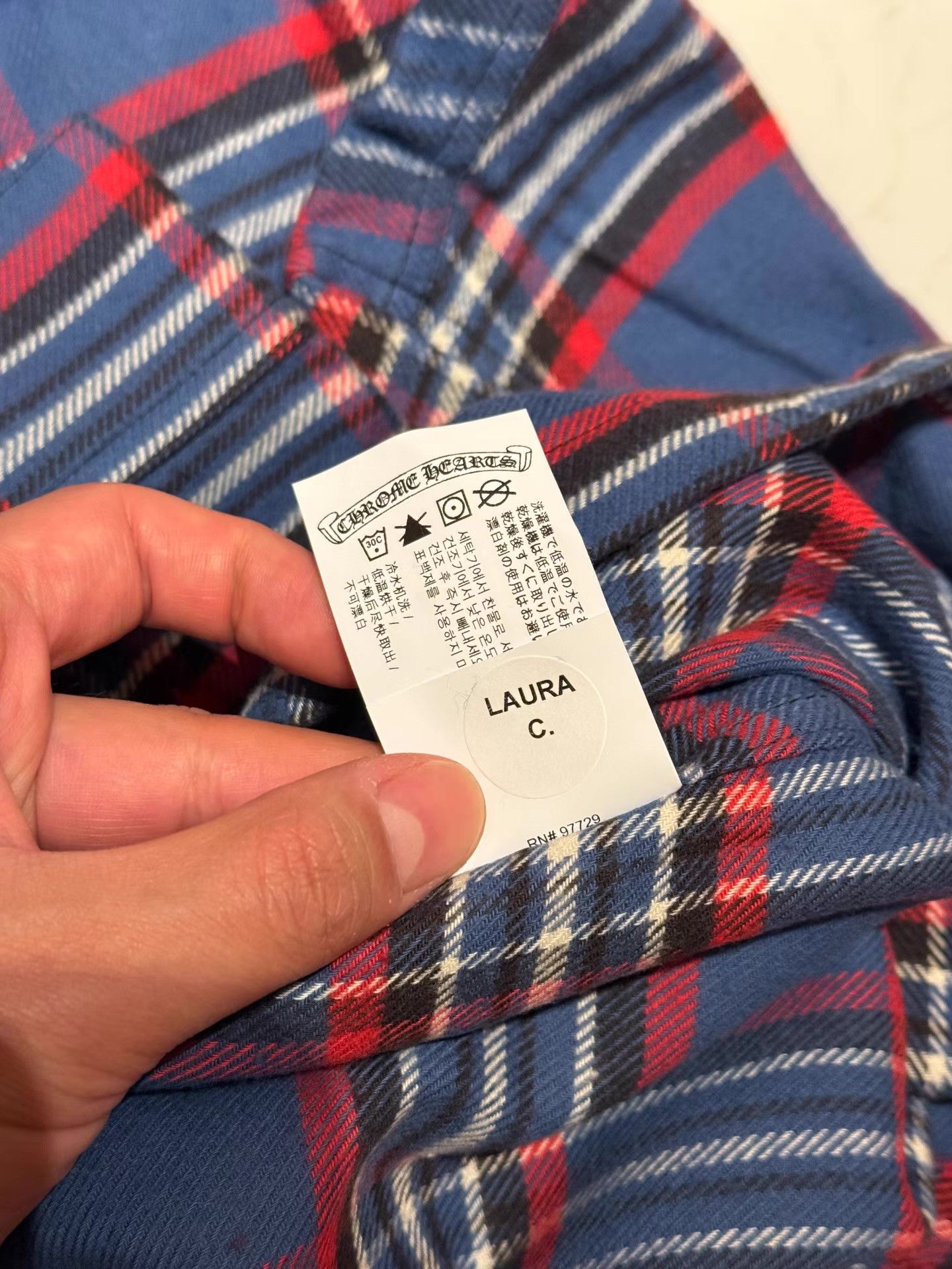 Chrome Hearts Chrome Hearts Red & Blue PlaidFlannelLong Sleeve Shirt Q14 Size US XL / EU 56 / 4 - 6 Thumbnail