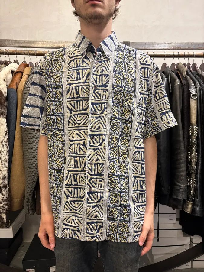 Designer × Pierre Cardin × Vintage Pierre Cardin Abstract Fantasy White & Blue shirt Size US M / EU 48-50 / 2 - 2 Thumbnail