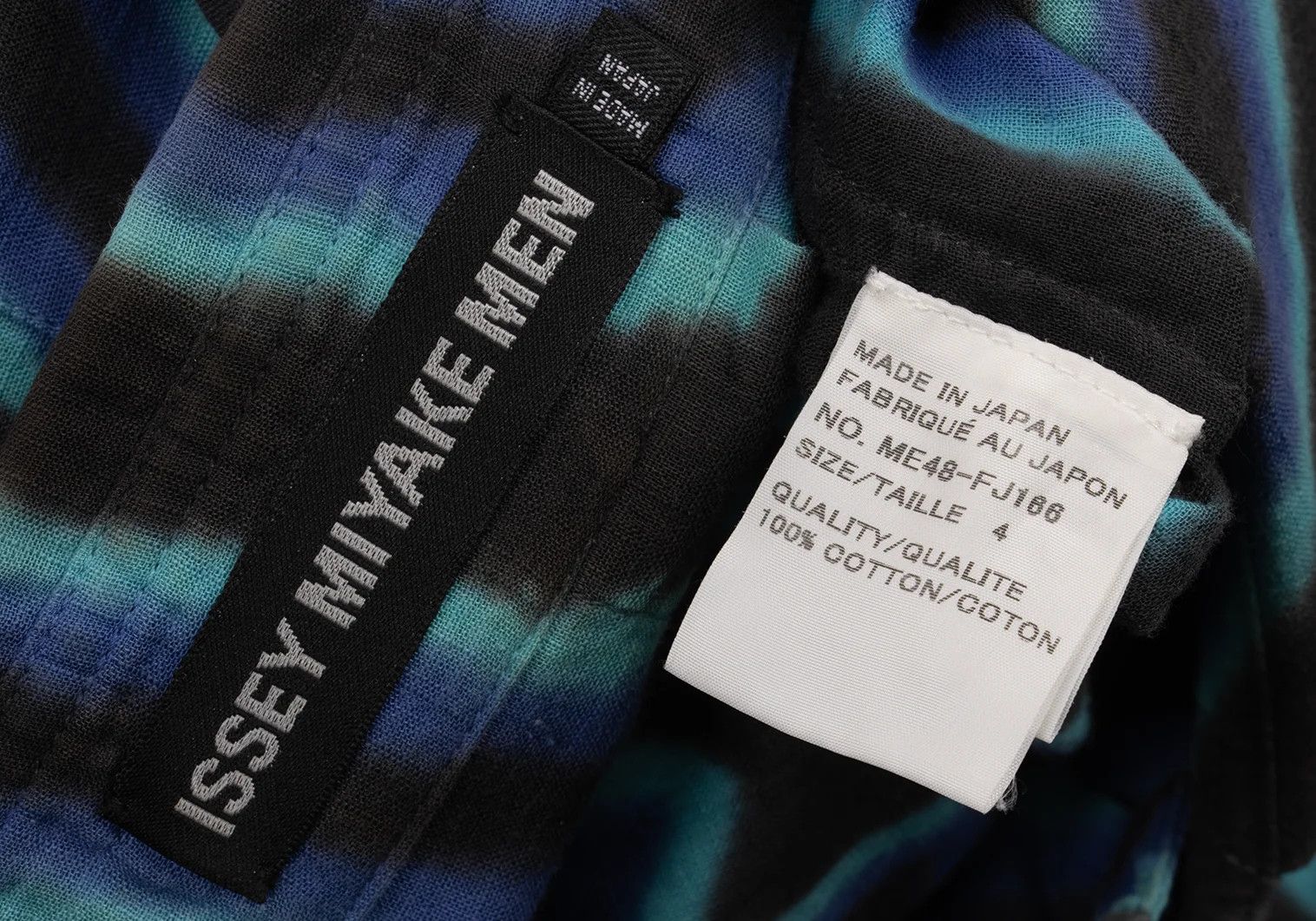 Issey Miyake Psychedelic Line Print Shirt in Blue Aqua Black Size US XL / EU 56 / 4 - 16 Thumbnail