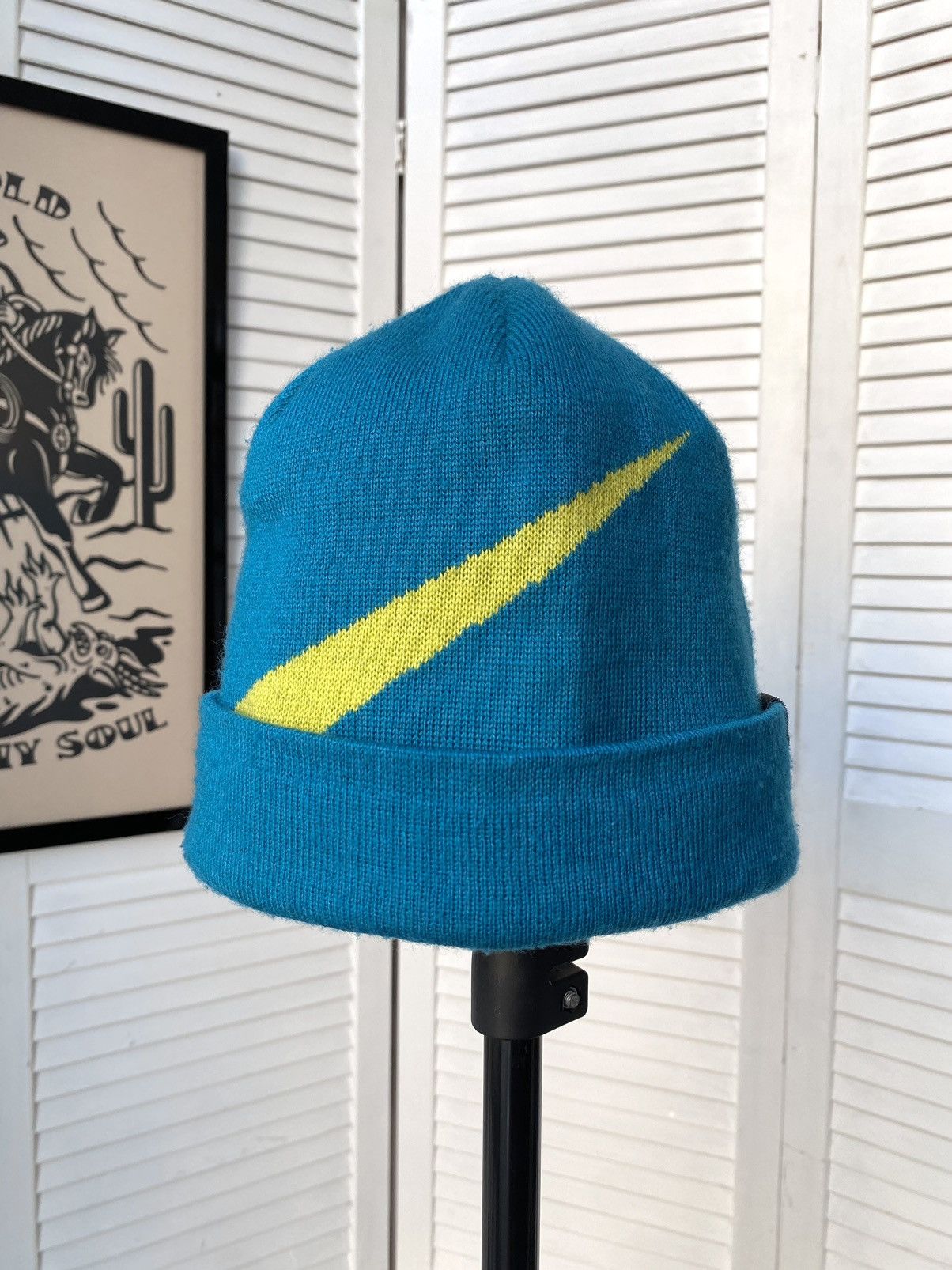 Jordan Brand × Nike × Vintage Nike Big Swoosh Logo Beanie Hat Size ONE SIZE - 2 Thumbnail
