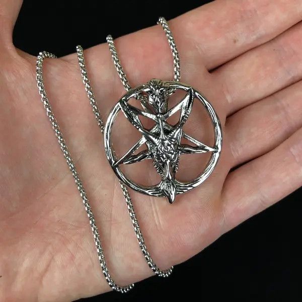 VIBE Baphomet Pentagram Chain Punk Necklace Size ONE SIZE - 2 Thumbnail