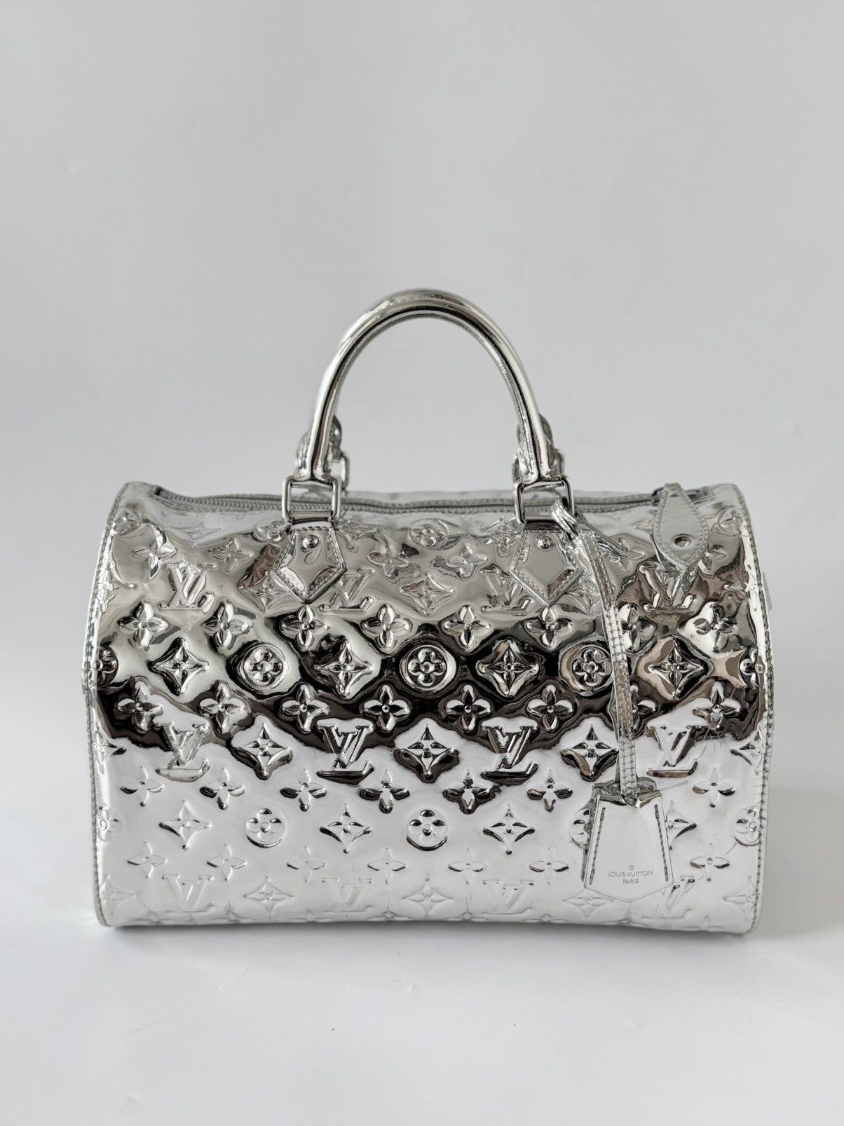 Louis Vuitton Louis Vuitton Limited Silver Monogram Miroir Speedy 30 Bag Size ONE SIZE - 3 Thumbnail