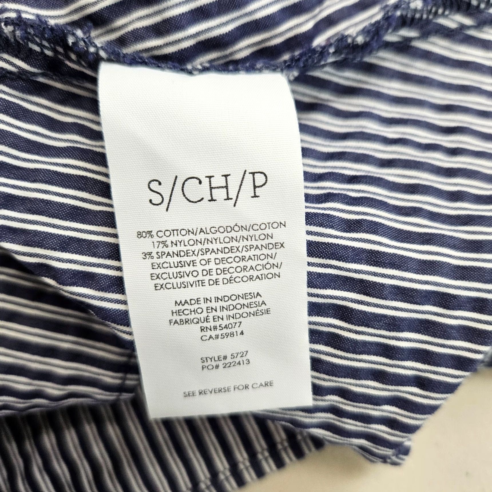 Vintage Cabi Blouse Shirt Womens Lace Flutter Top Sz Small Blue Striped Seersucker Cotton Blend Vintage No Size S / US 4 / IT 40 - 6 Thumbnail