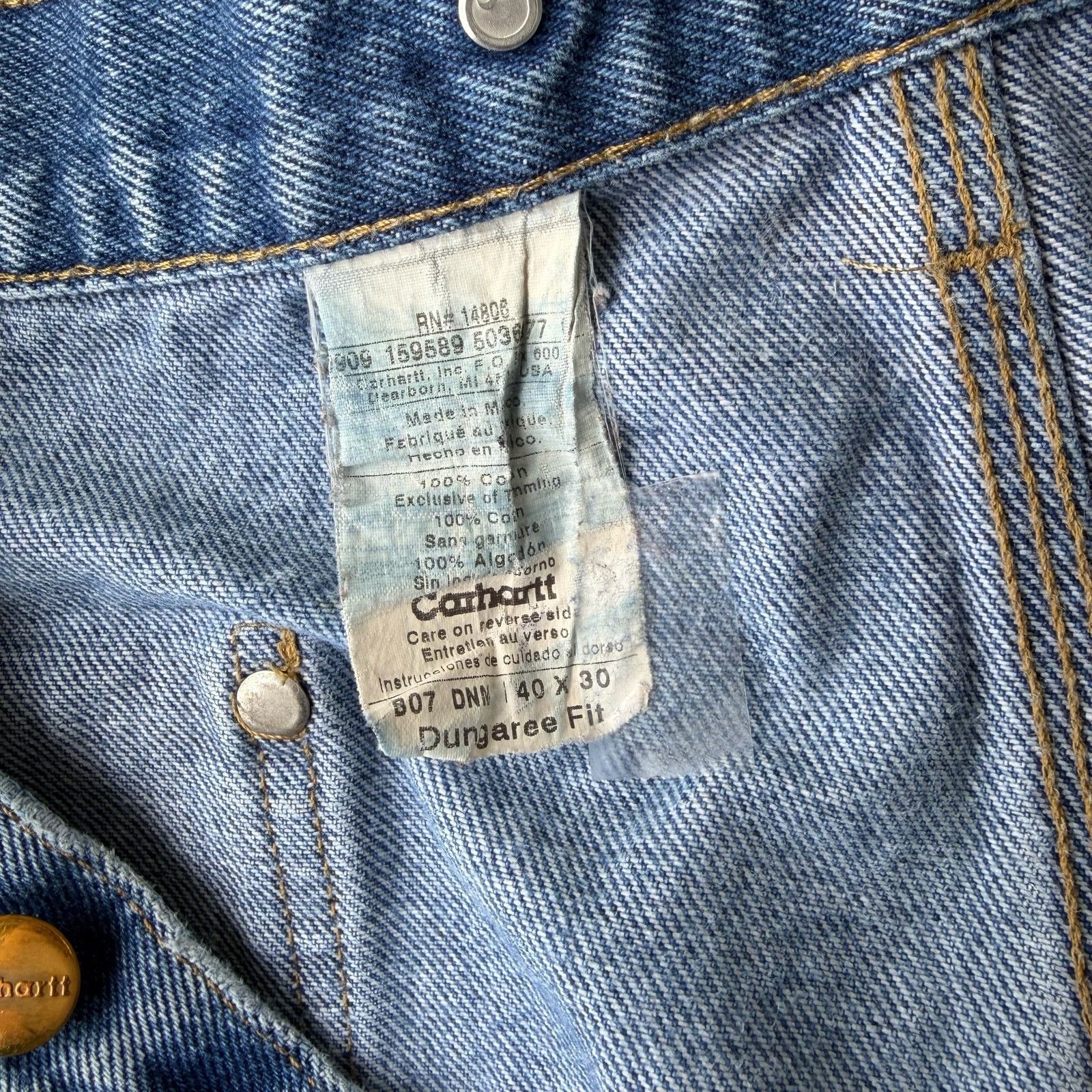 Carhartt × Vintage Carhartt denim blue jean double knee work carpenter pants Size US 38 / EU 54 - 7 Thumbnail