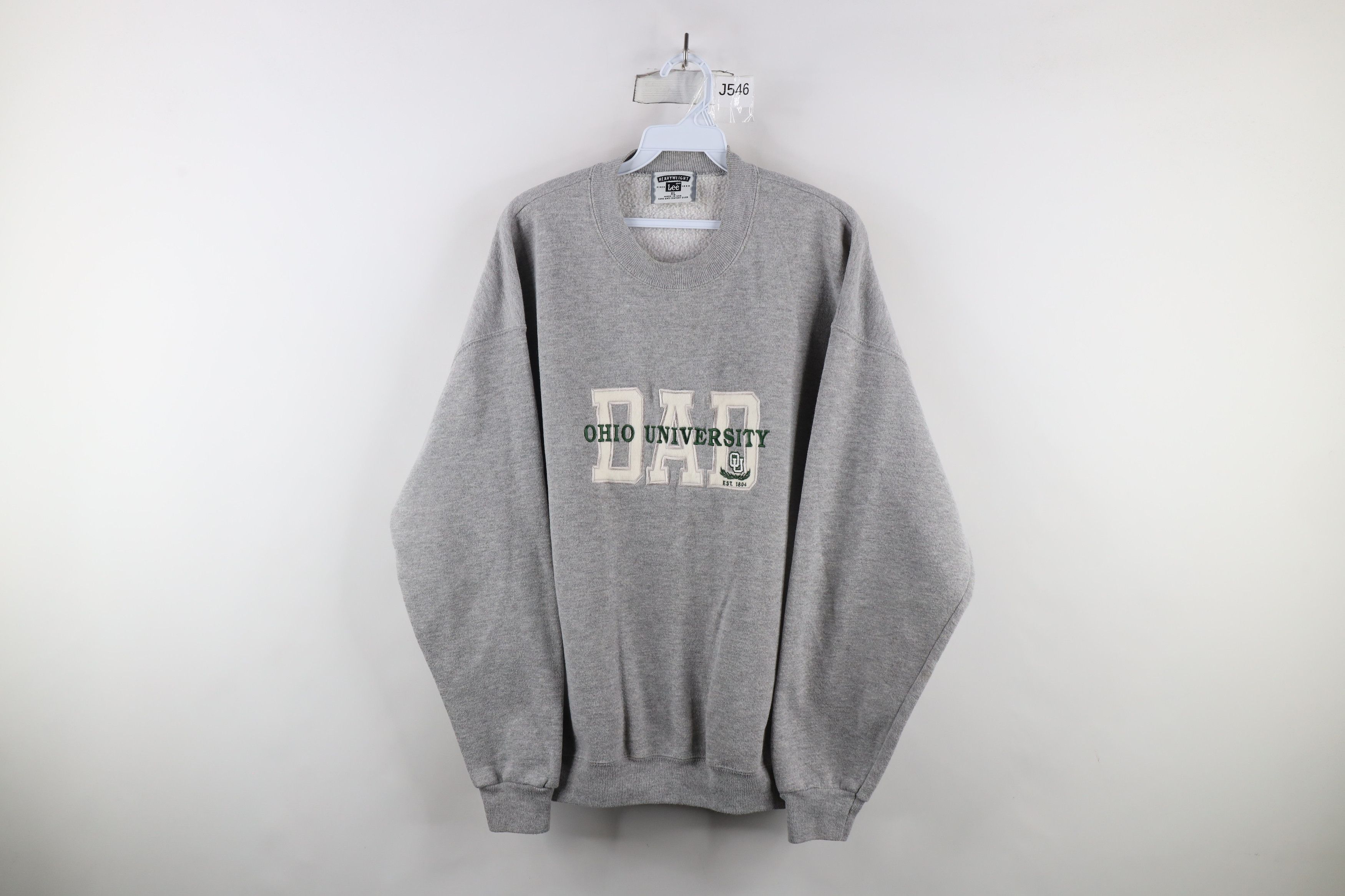 Vintage Vintage 90s Ohio University Dad Crewneck Sweatshirt Gray USA Size US XL / EU 56 / 4 - 1 Thumbnail