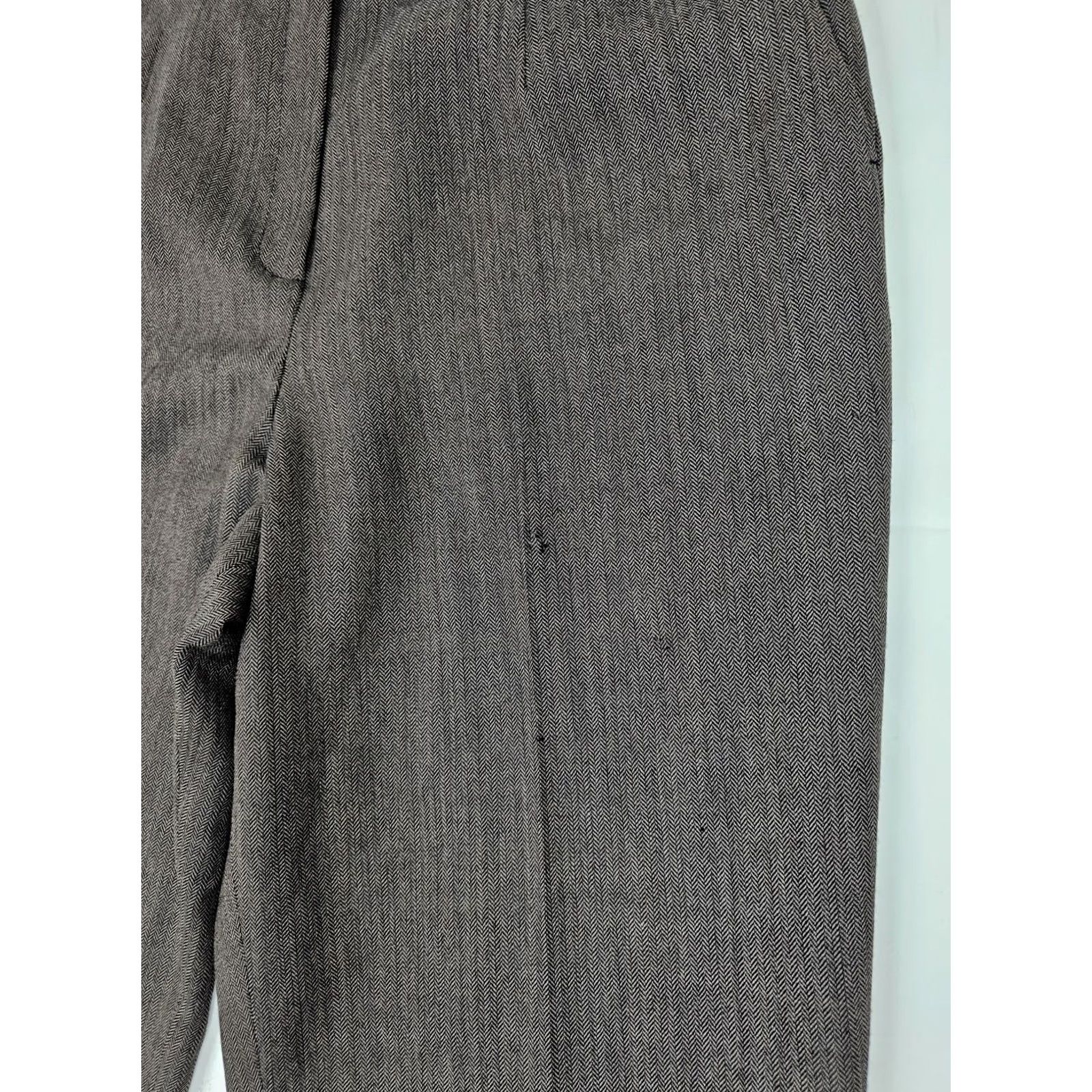 Pendleton VINTAGE Pendleton Pants Women 14 Wool Virgin Wool Herringbone Lined 31x28 Brown Black Pockets Classic 80s 90s Retro Academia Mens Womens Size 36" / US 14 / IT 50 - 3 Thumbnail