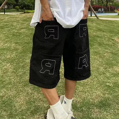 Japanese Brand Hip Hop Washed Retro Summer Jeans Mens Pocket Denim Shorts Size US 34 / EU 50 - 3 Thumbnail