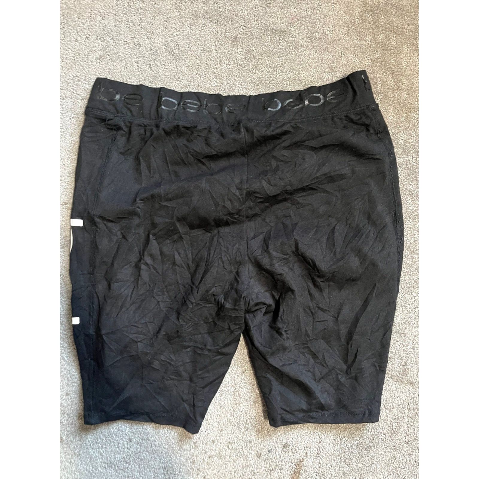 Bebe Bebe Sports Shorts Leggings Women XL Black Logo Embroidered Pockets Size 40" / US 18 - 2 Thumbnail